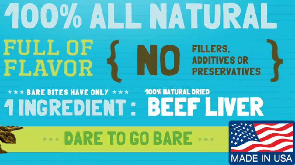 Bare Bites 100% All Natural Dehydrated Beef Liver Dog and Cat Treats, 1LB - Made in USA - Image 3