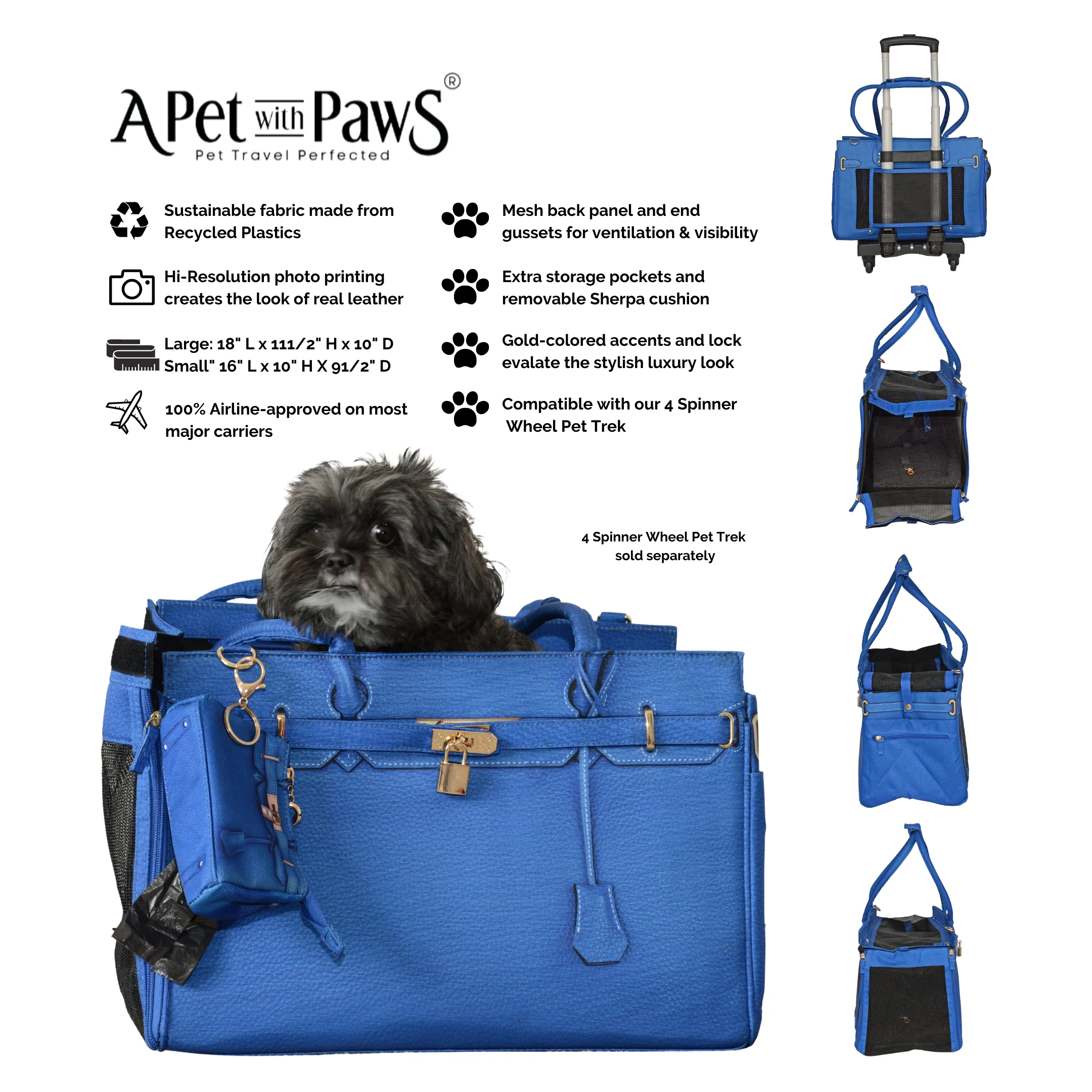 A Pet with Paws® Madison Carrier With Pet Trek Wheelbase - Image 9