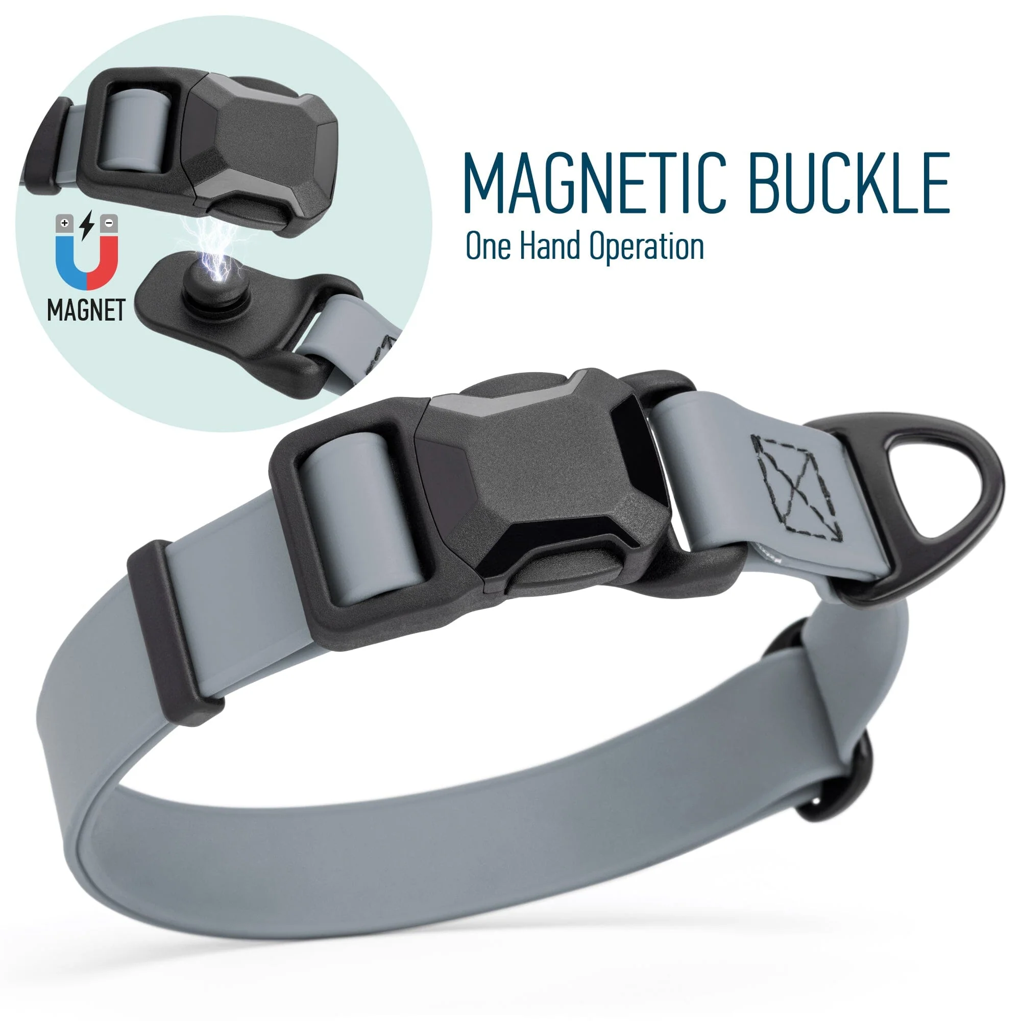Biothane Waterproof Dog Collar with Magnetic Quick Release Buckle - Image 44