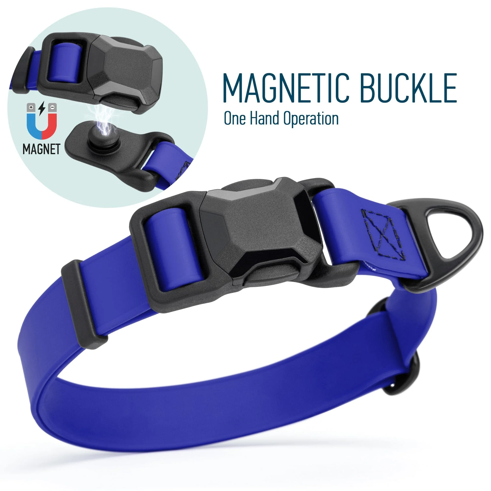 Biothane Waterproof Dog Collar with Magnetic Quick Release Buckle - Image 46