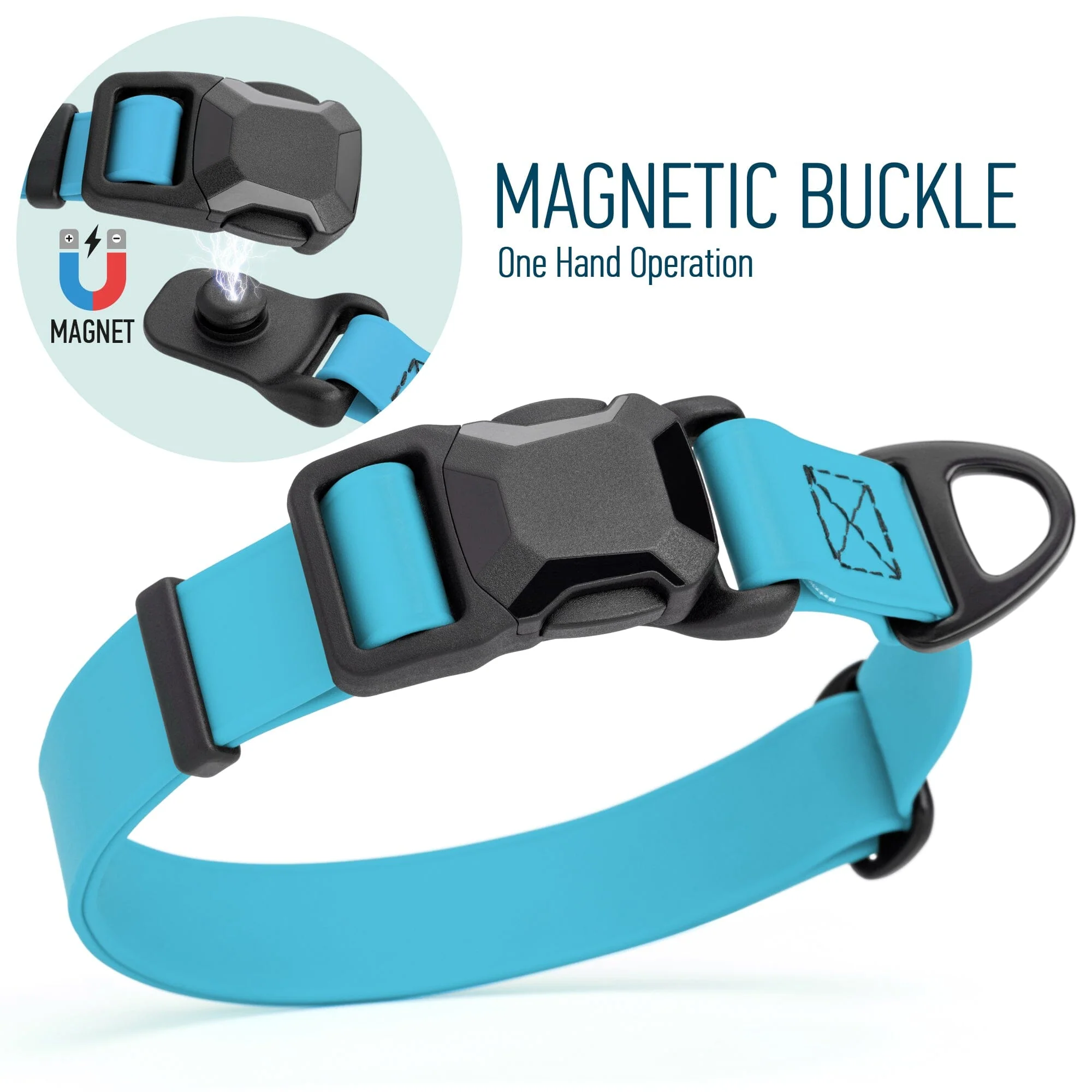Biothane Waterproof Dog Collar with Magnetic Quick Release Buckle - Image 47