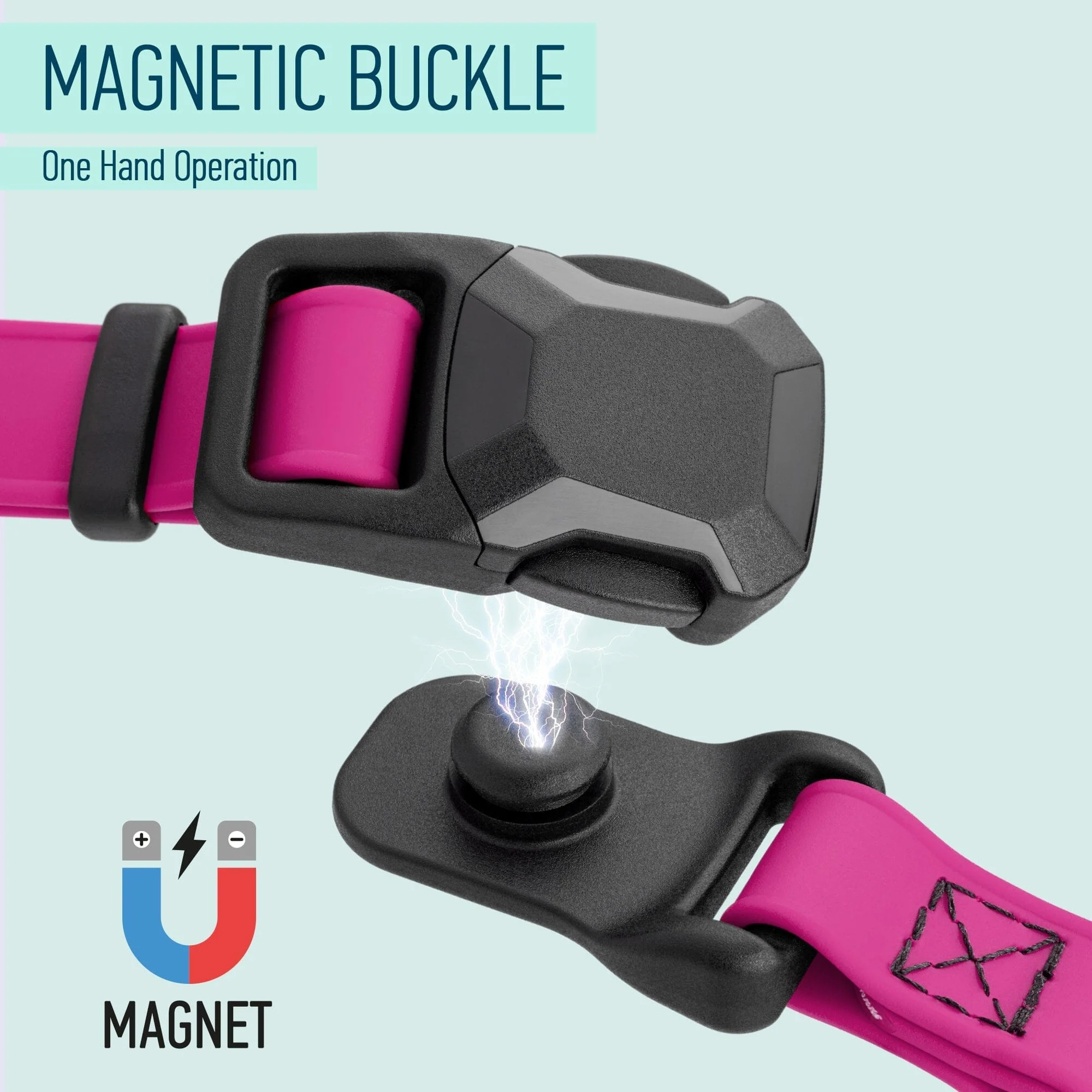 Biothane Waterproof Dog Collar with Magnetic Quick Release Buckle - Image 5