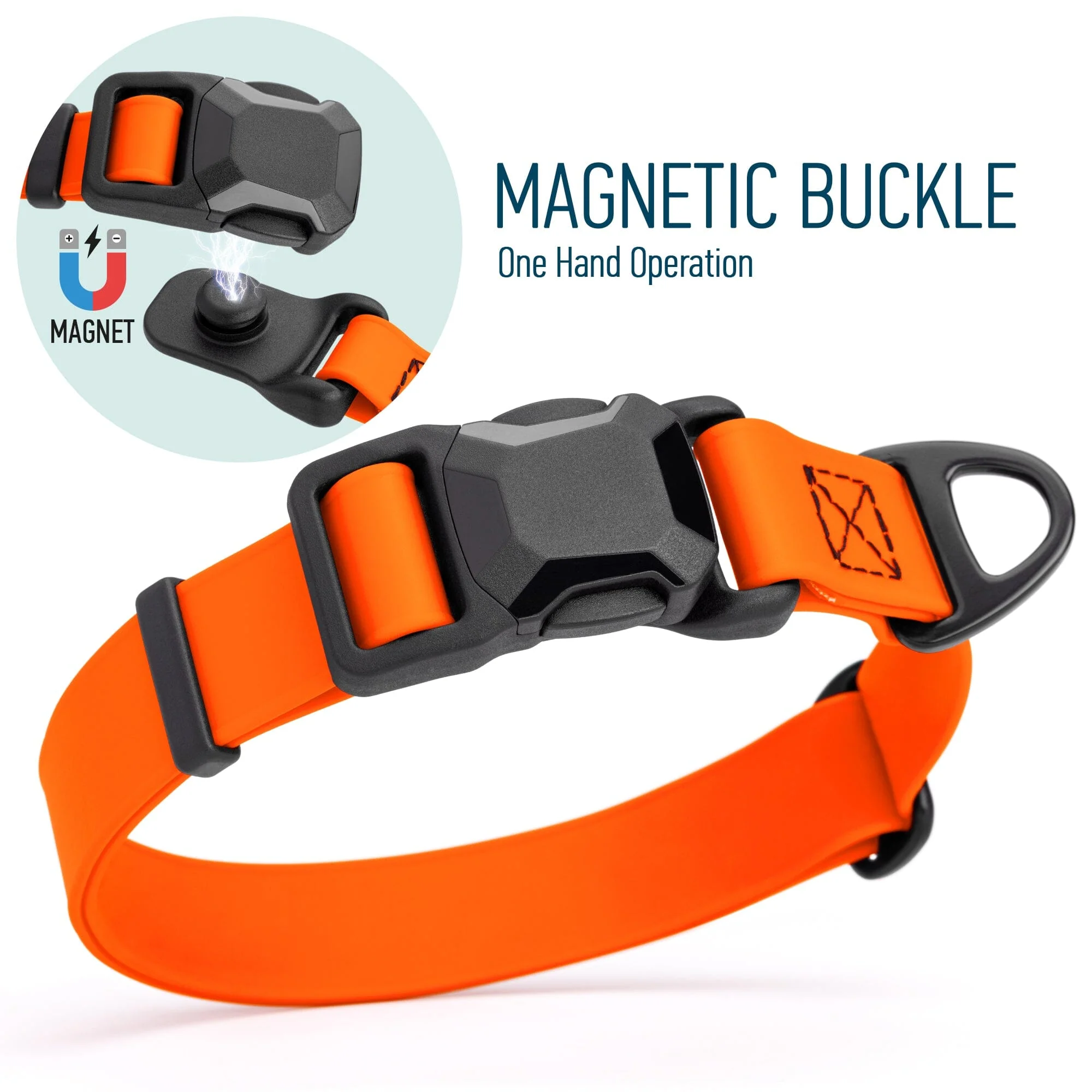 Biothane Waterproof Dog Collar with Magnetic Quick Release Buckle - Image 50