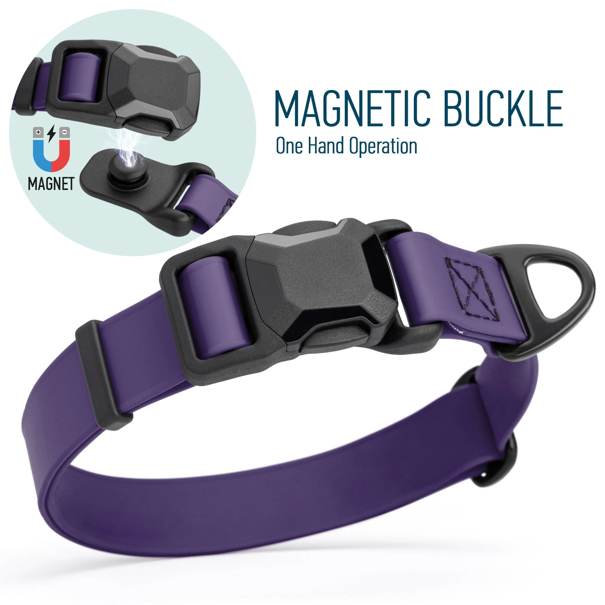 Biothane Waterproof Dog Collar with Magnetic Quick Release Buckle - Image 57
