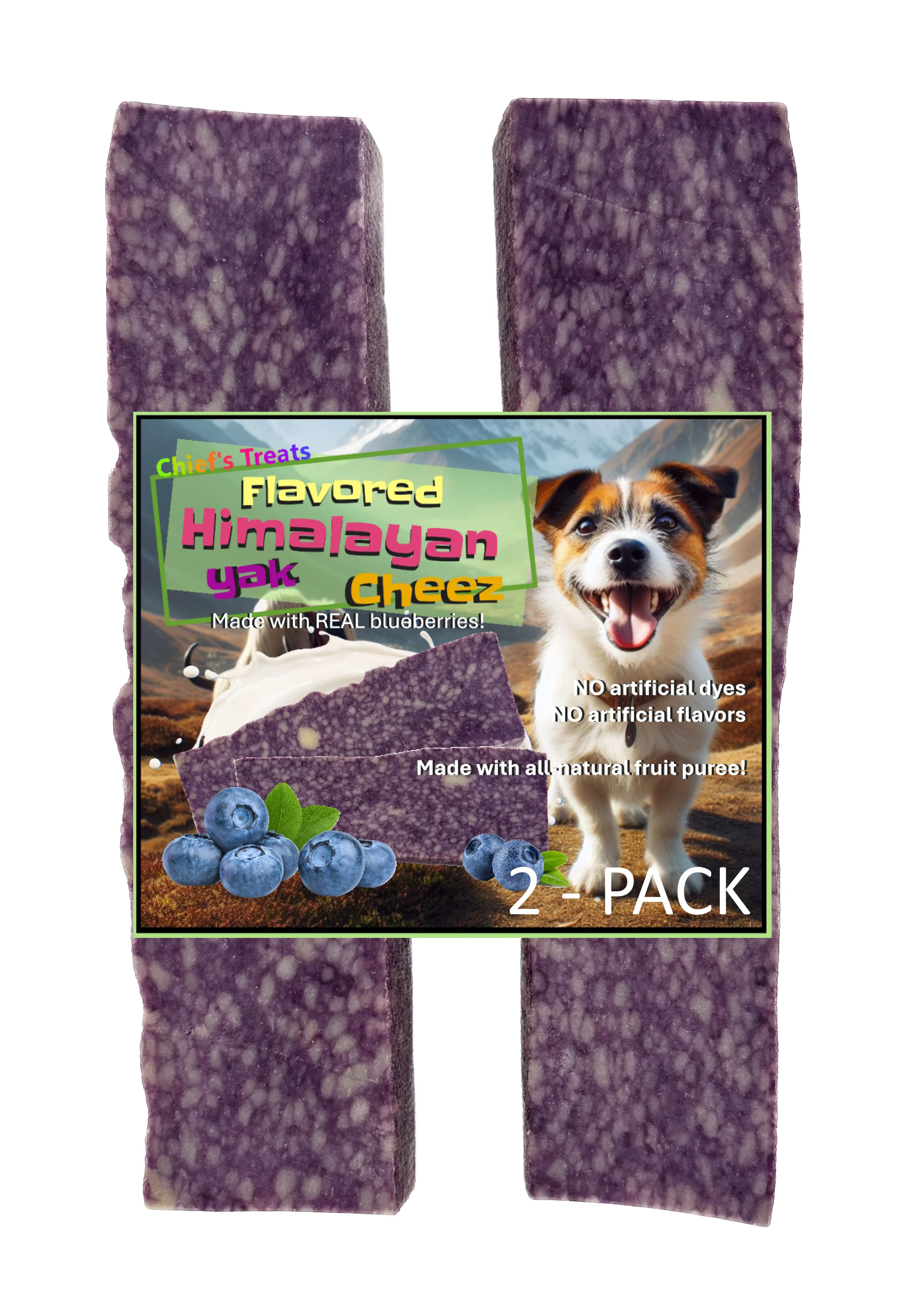 Blueberry Flavored Yak Cheese Chew - Made with REAL BLUEBERRY Puree Single - Image 3