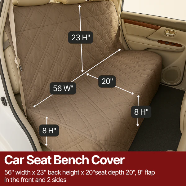 Formosa Covers Car Seat Bench Cover For Dogs and Pets Taupe - Image 2