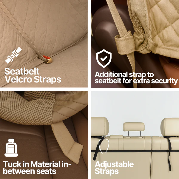 Formosa Covers Car Seat Bench Cover For Dogs and Pets Taupe - Image 3