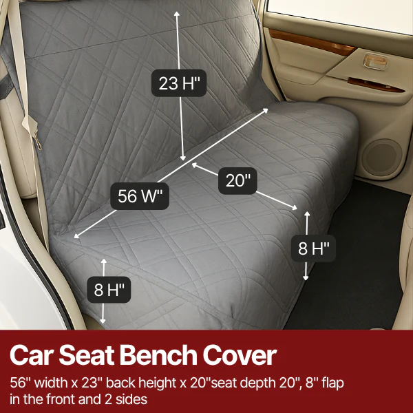 Formosa Covers Car Seat Luxury Bench Cover For Dogs and Pets Grey - Image 2