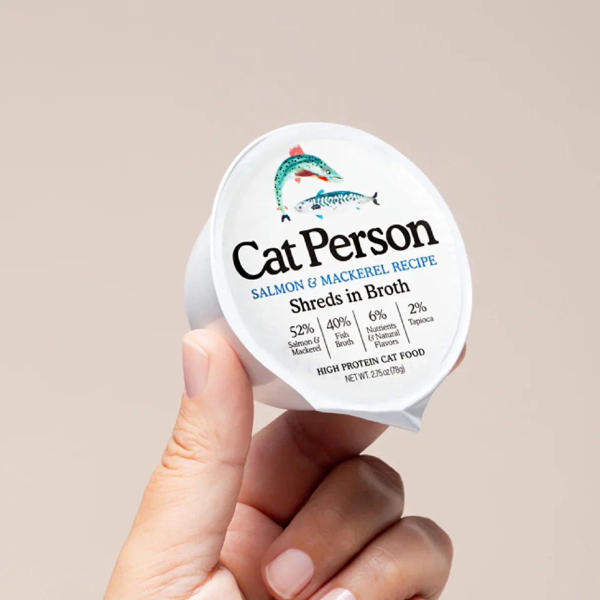 Cat Person Cat Shredded Salmon & Mackerel In Broth 2.75oz - Image 2