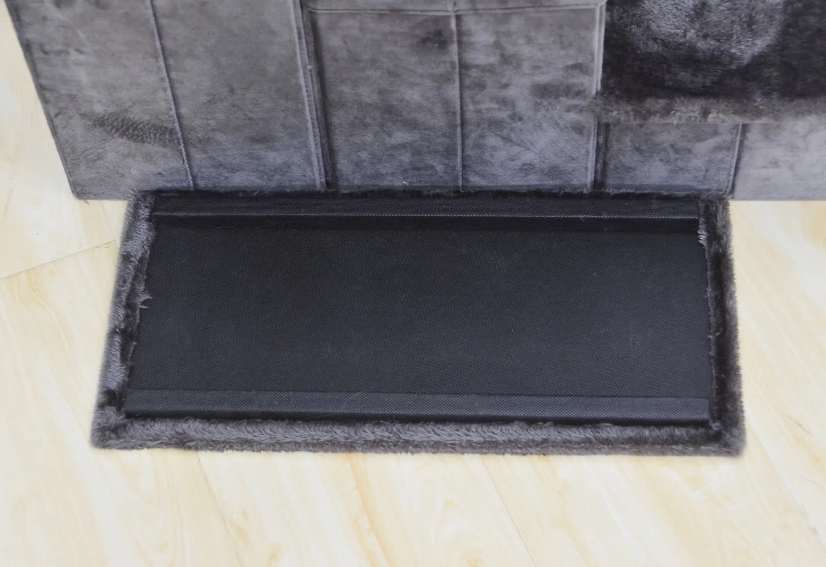 PetPals Sturdy & Plush Design Pet Stairs, Senior Mobility Aid Pet Steps - 4-Lvl Charcoal Pet Stairs - Image 7