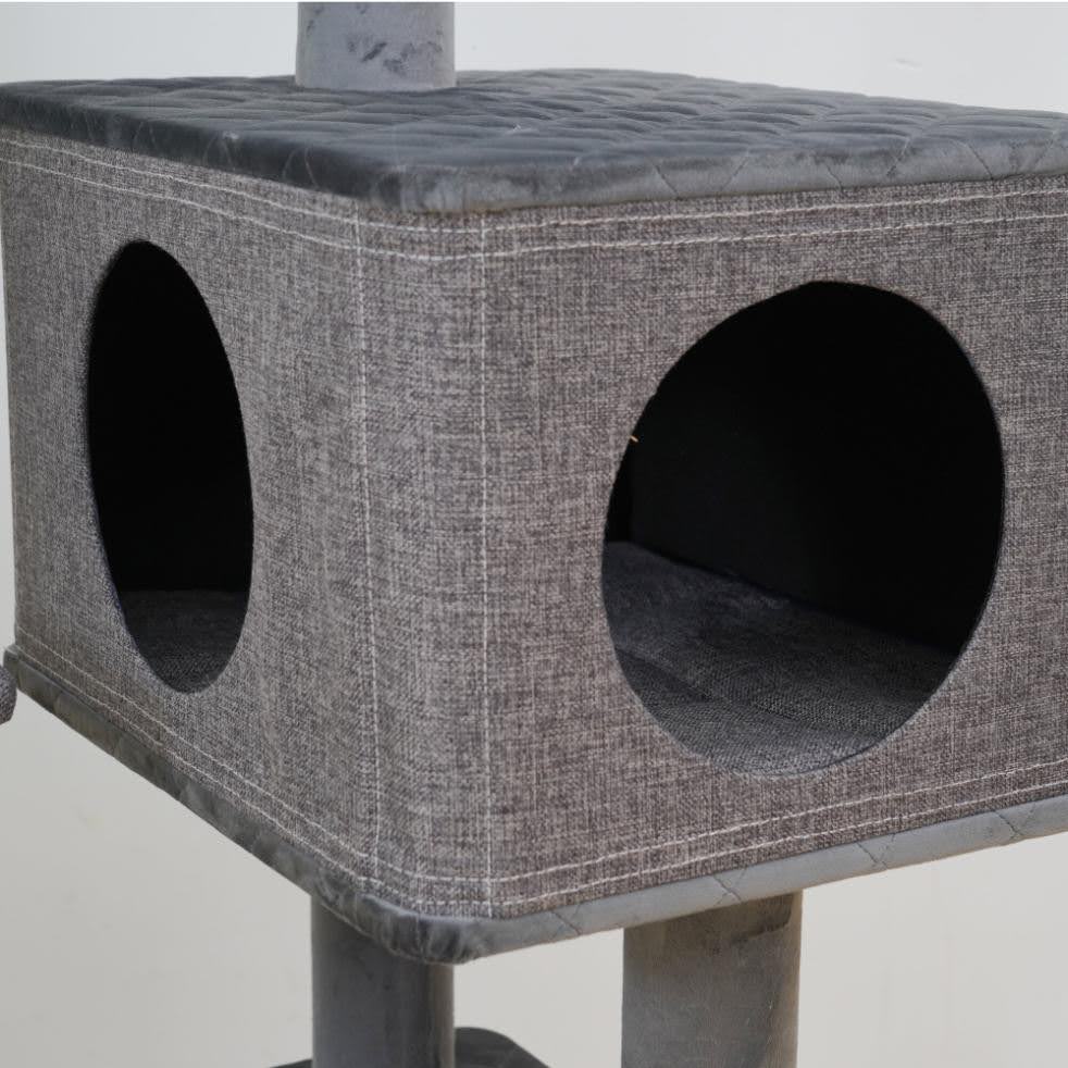Catry Yara 5 Level Large Cat Tree With Linen Condo - Image 3