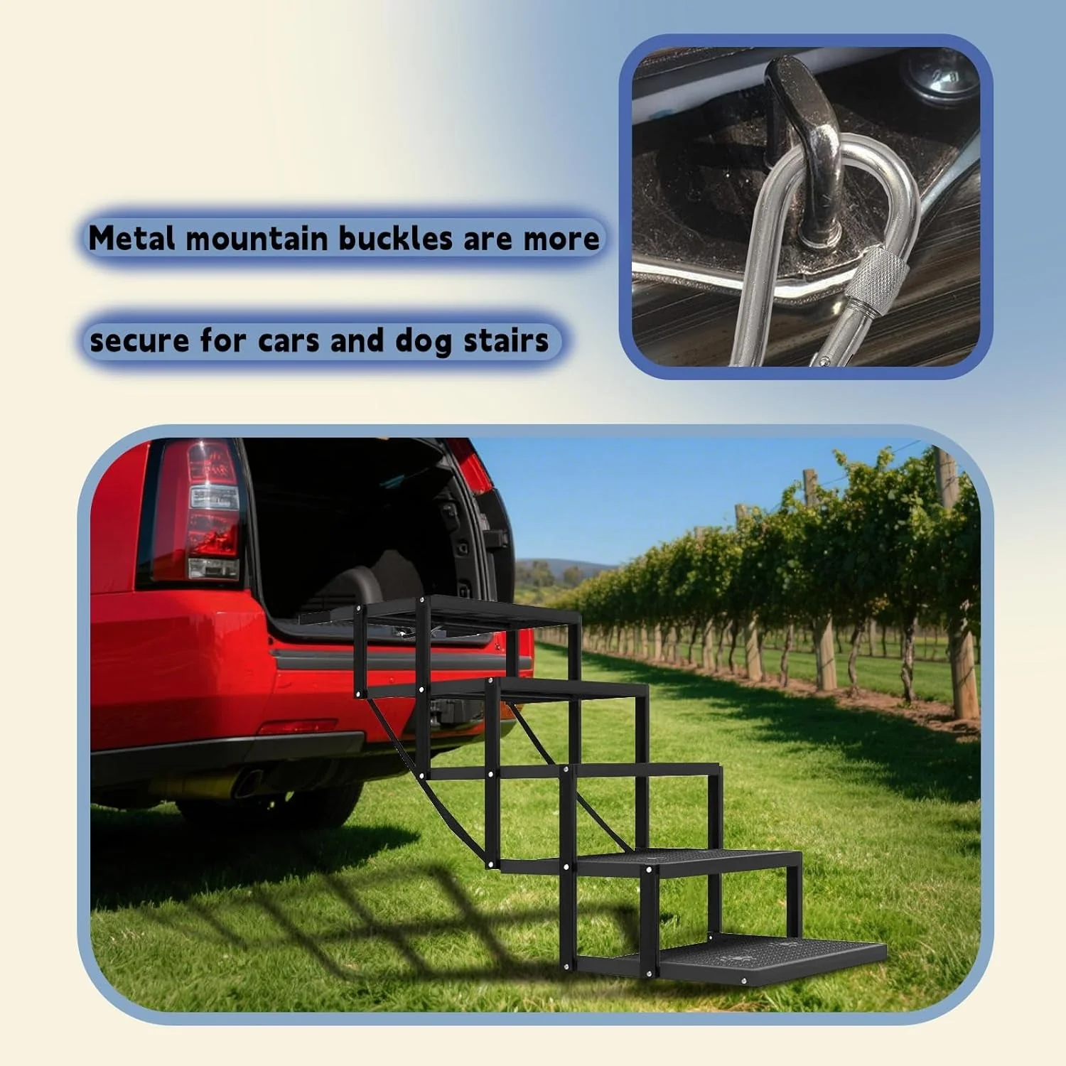 Dog Stairs for Car Foldable Pet Steps Heavy Duty Large Dogs 5 Step - Image 9