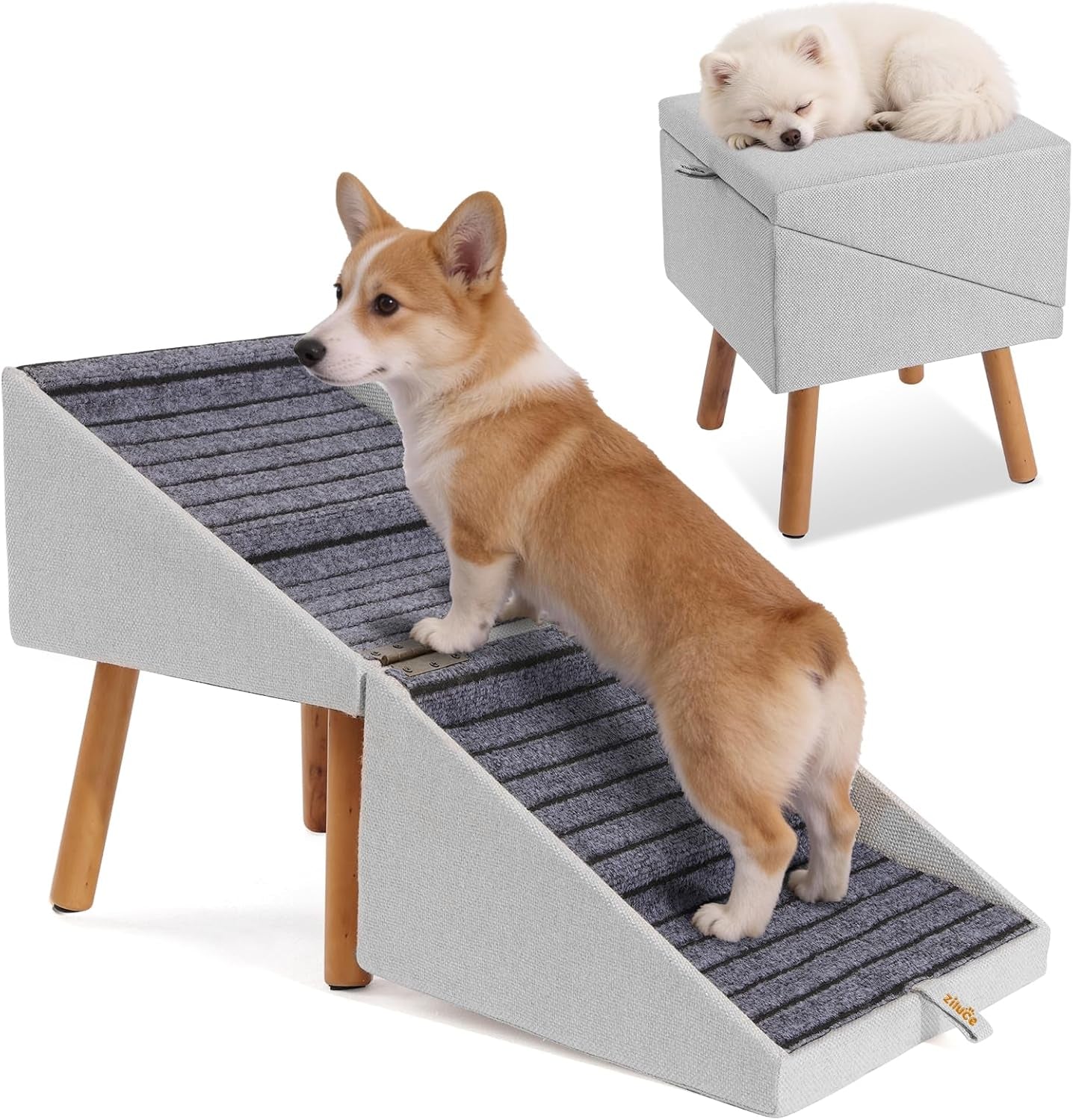 Dog Stairs for Couch 2 in 1 Foldable Pet Steps Ottoman Non Slip - Image 15