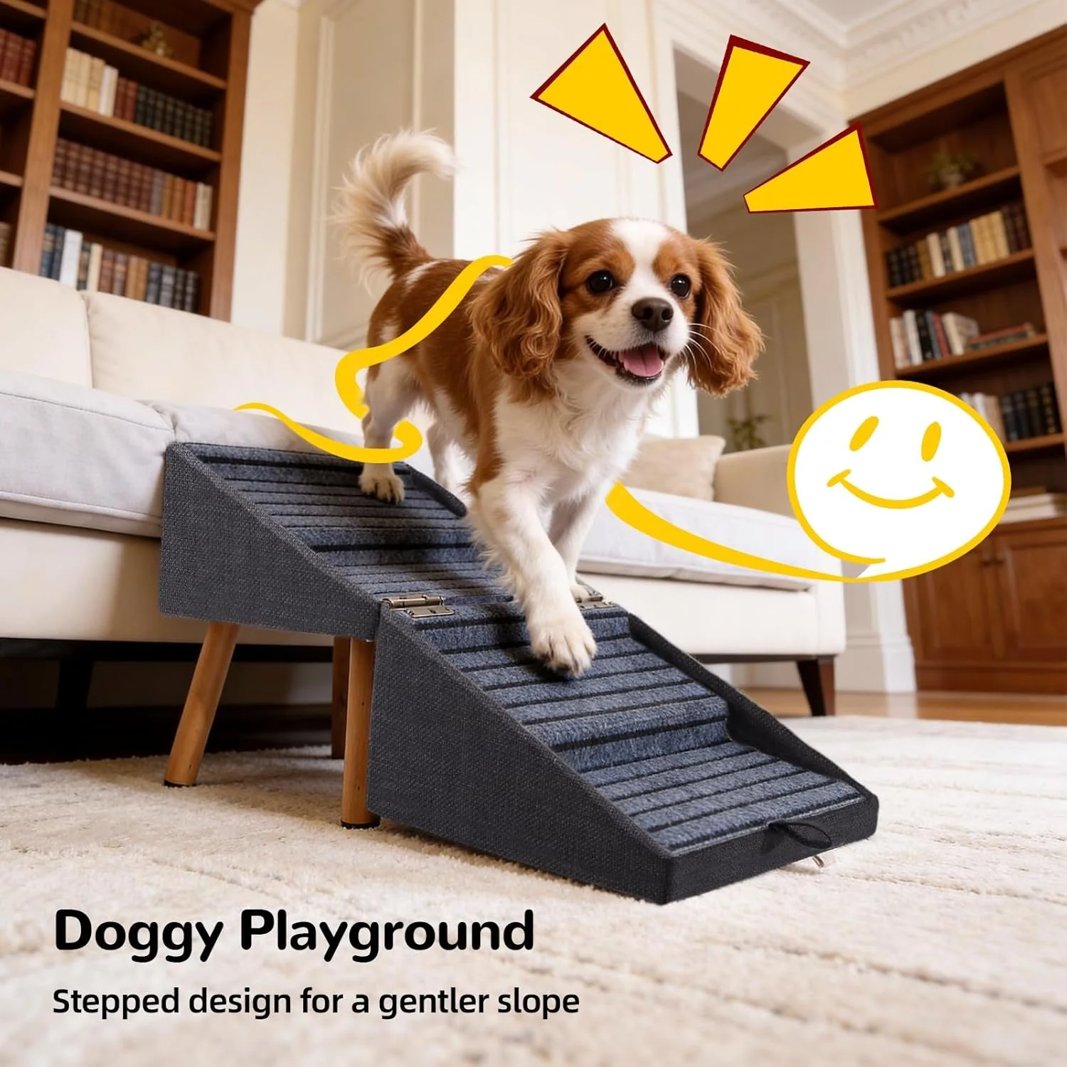 Dog Stairs for Couch 2 in 1 Foldable Pet Steps Ottoman Non Slip - Image 7