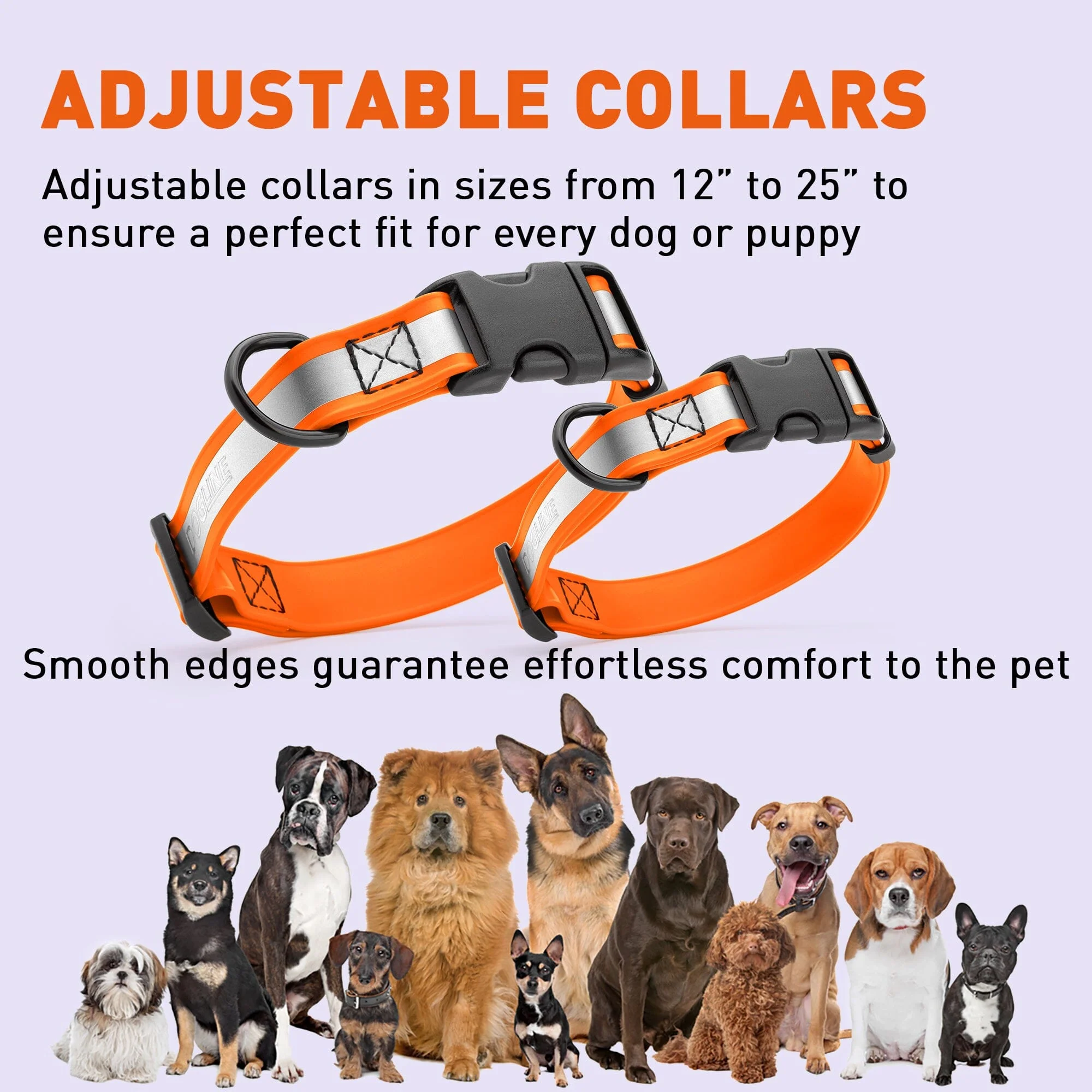 Dogline Biothane Reflective Dog Collar with Quick Release Buckle - Image 10