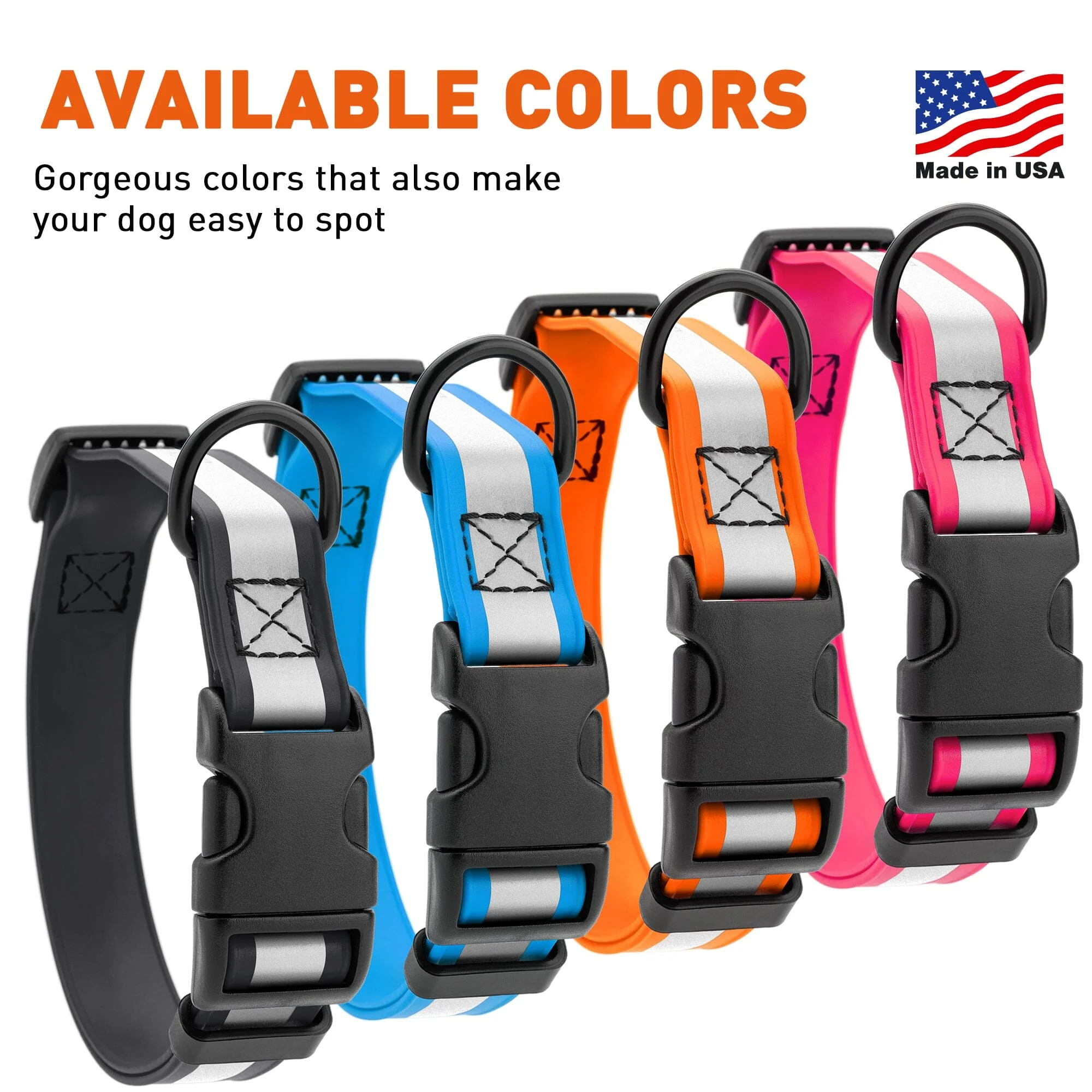 Dogline Biothane Reflective Dog Collar with Quick Release Buckle - Image 6