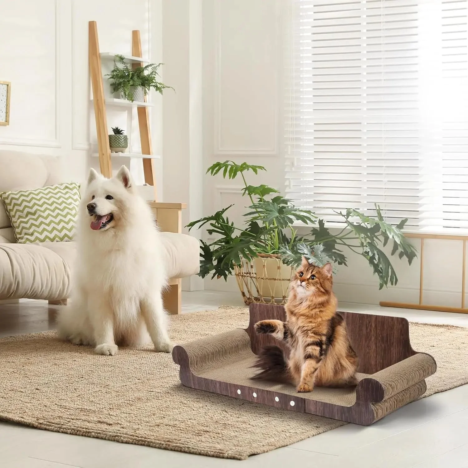 Extra Large Cat Scratcher Bed, 32” Cardboard Cat Couch & Lounger - Image 7