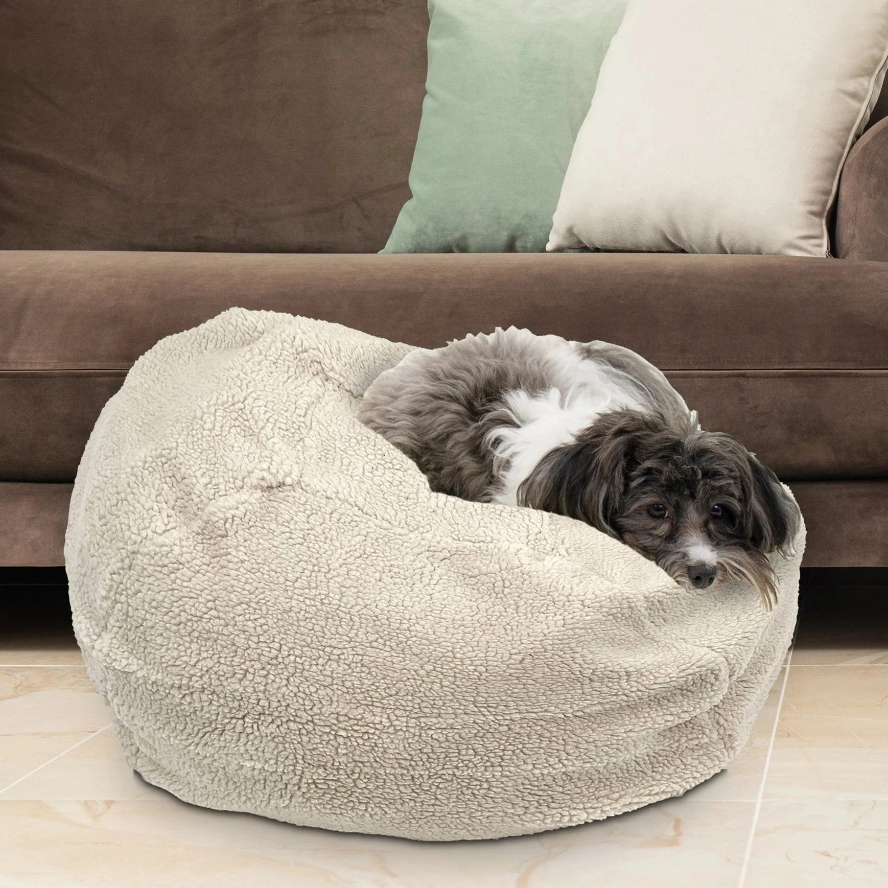Faux Fur Puff Ball® Dog and Cat Bed by Carolina Pet Company - Image 4