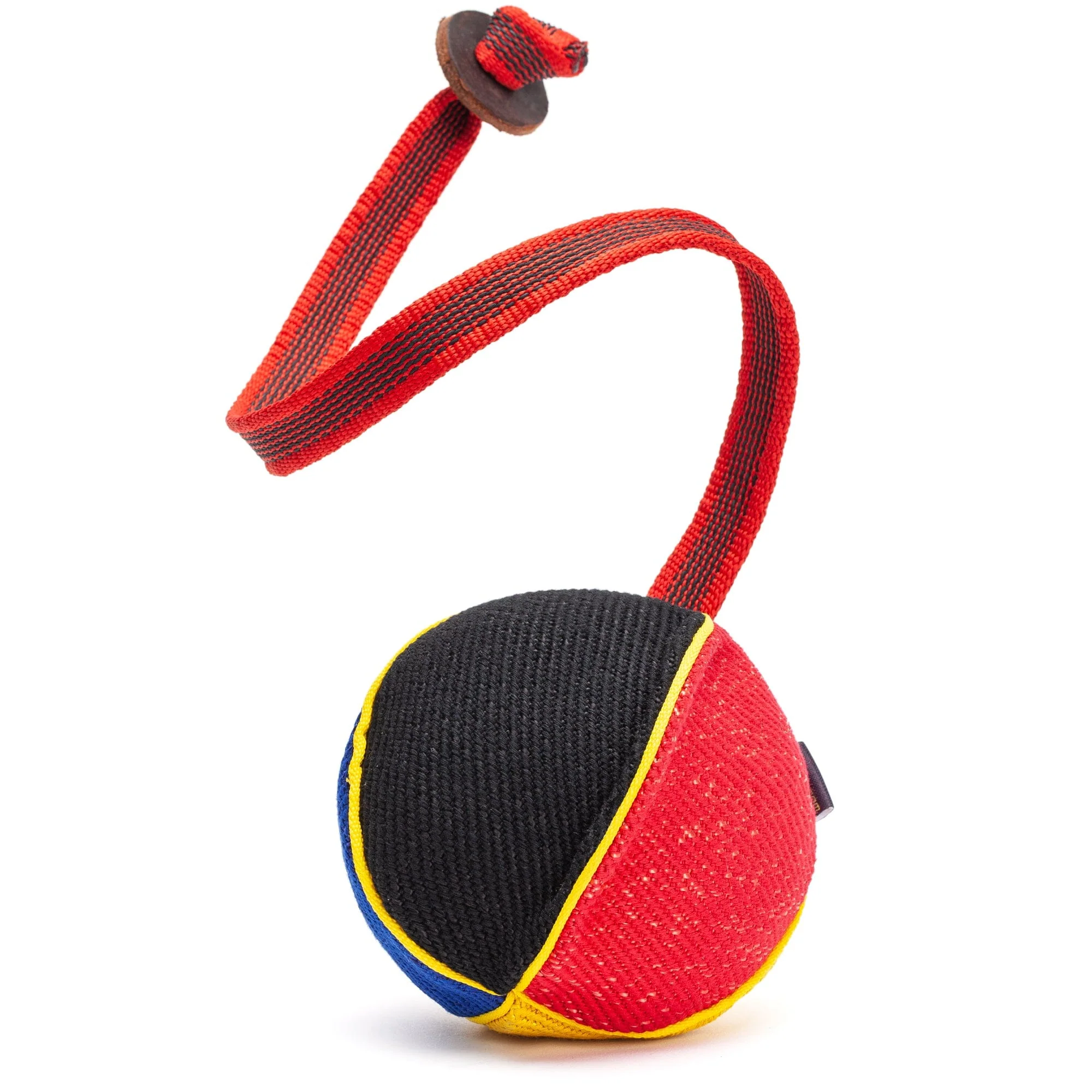 FDT Multi-Color French Linen Ball Tug Toy - with Squeaker OR with Handle - Image 2