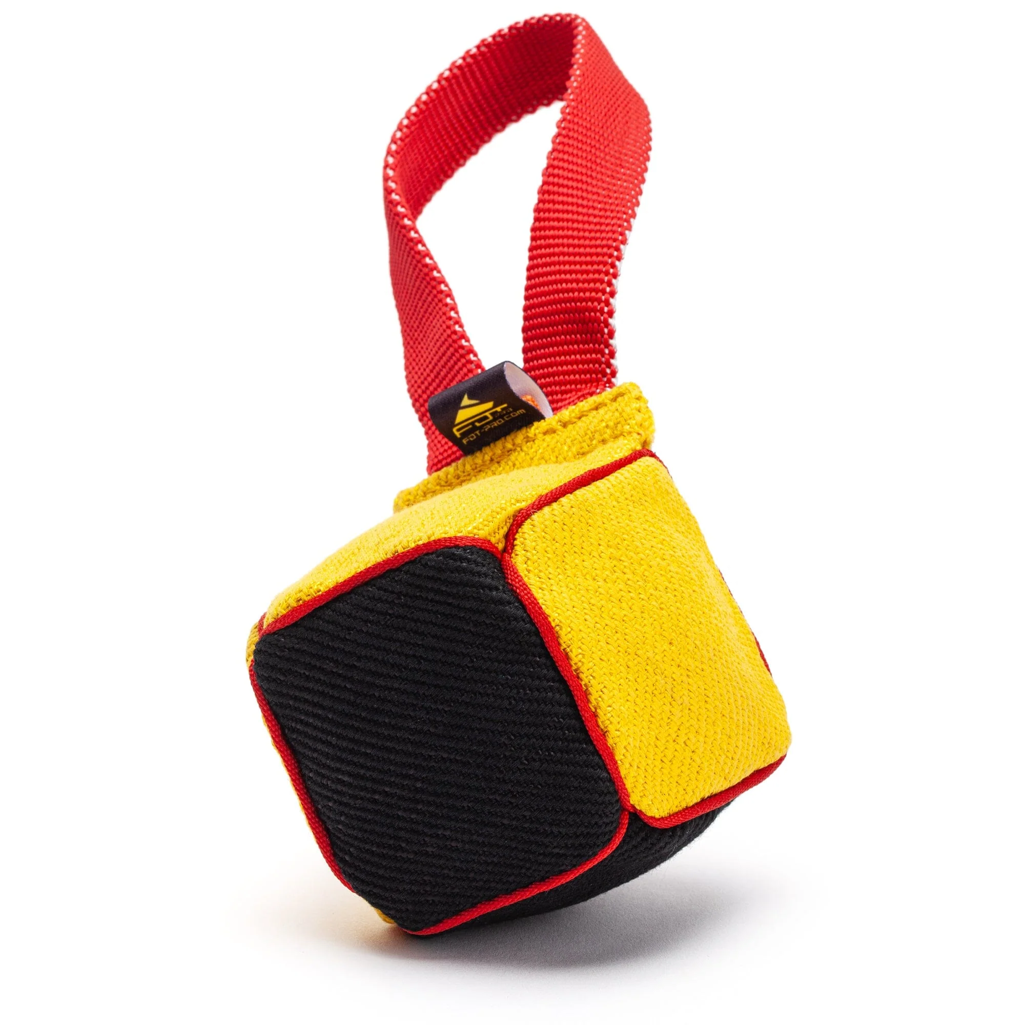 FDT Multi-Color French Linen Cube Tug Toy - with Squeaker OR with Handle - Image 2