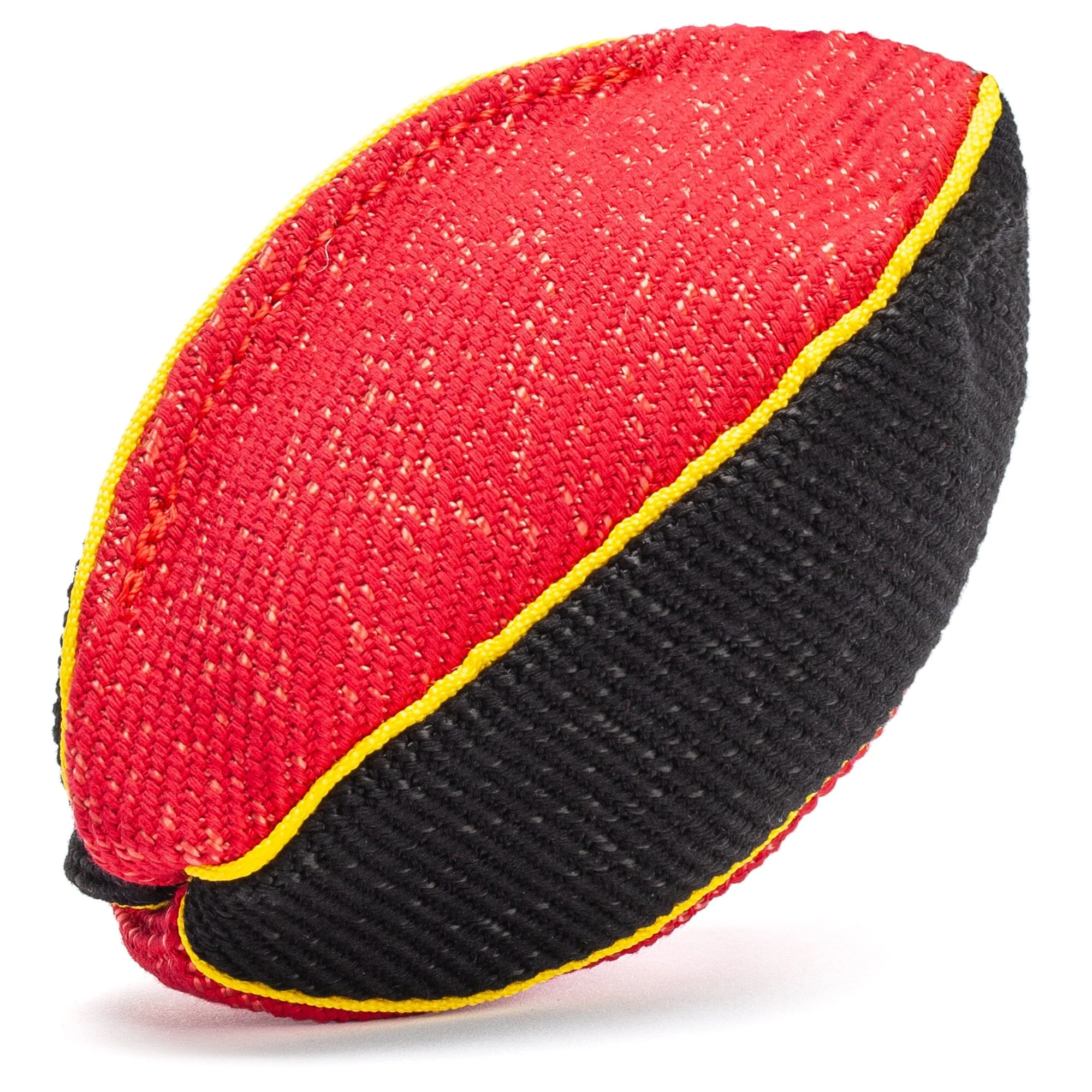 FDT Multi-Color French Linen Football Tug Toy - with Squeaker OR with Handle - Image 3