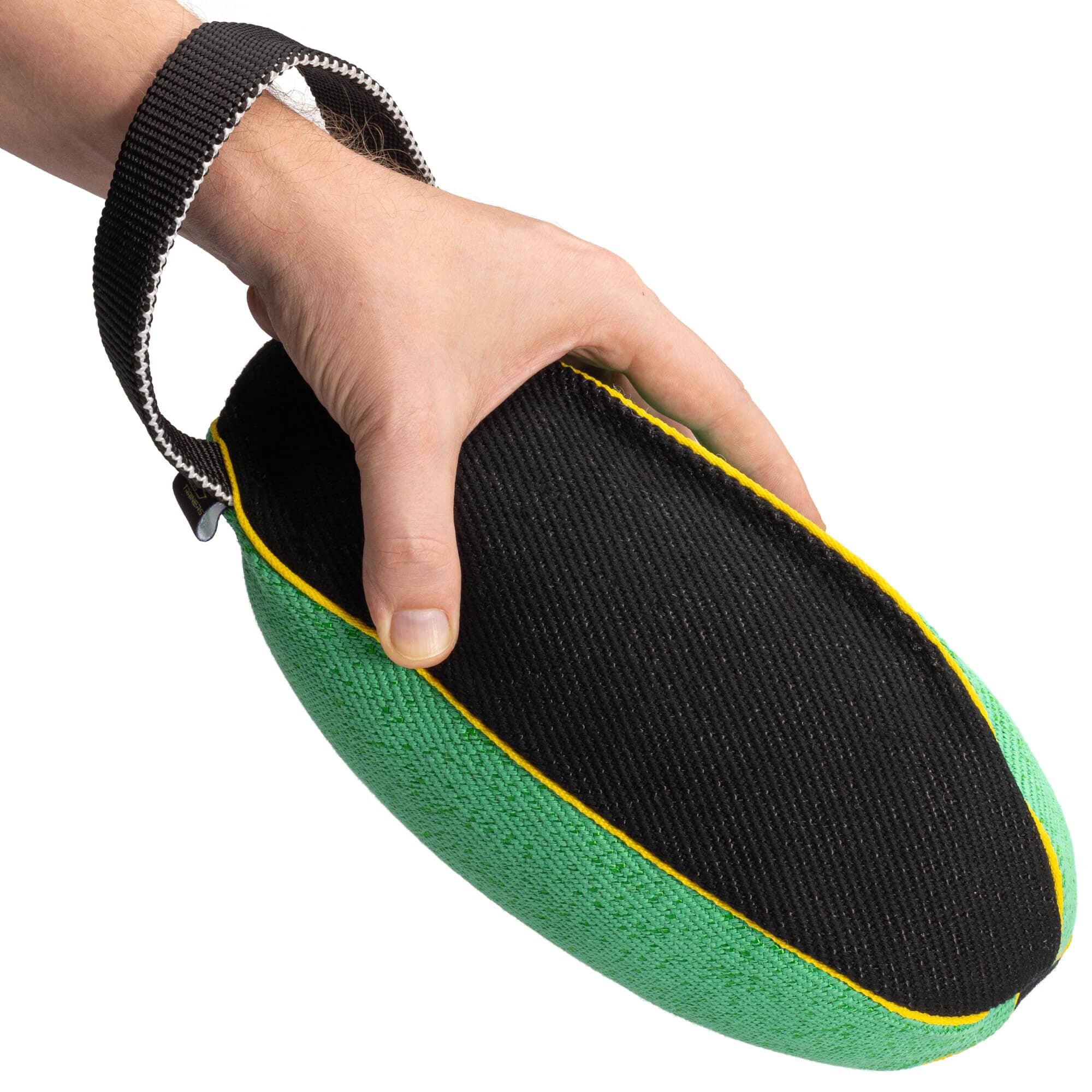 FDT Multi-Color French Linen Football Tug Toy - with Squeaker OR with Handle - Image 7