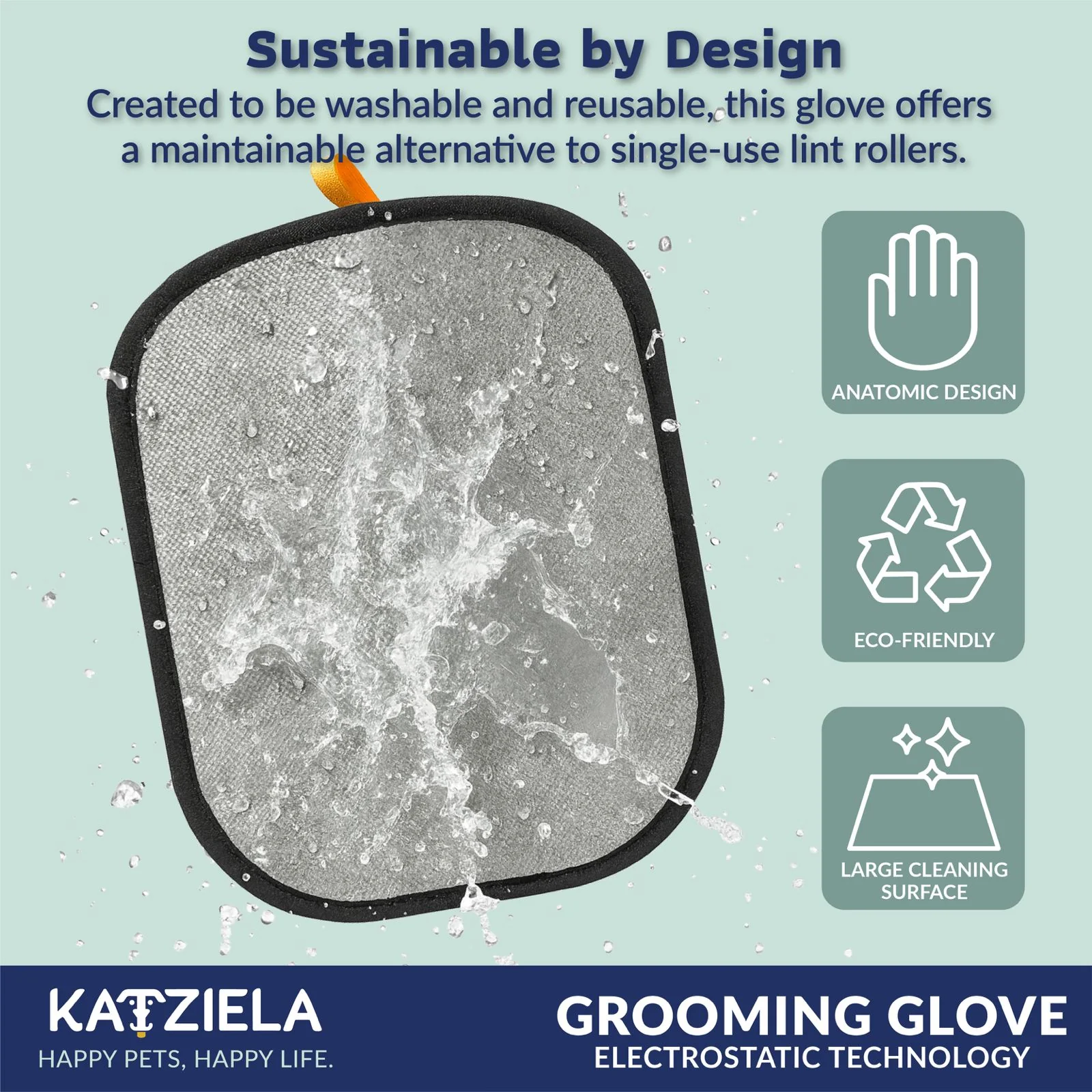 FurTidy Glove by Katziela – Pet Hair Remover Glove for Dogs & Cats, Reusable Electrostatic Grooming Mitt for Furniture, Clothing, Carpet & Car Seats – Washable & Eco-Friendly Deshedding Tool - Image 4