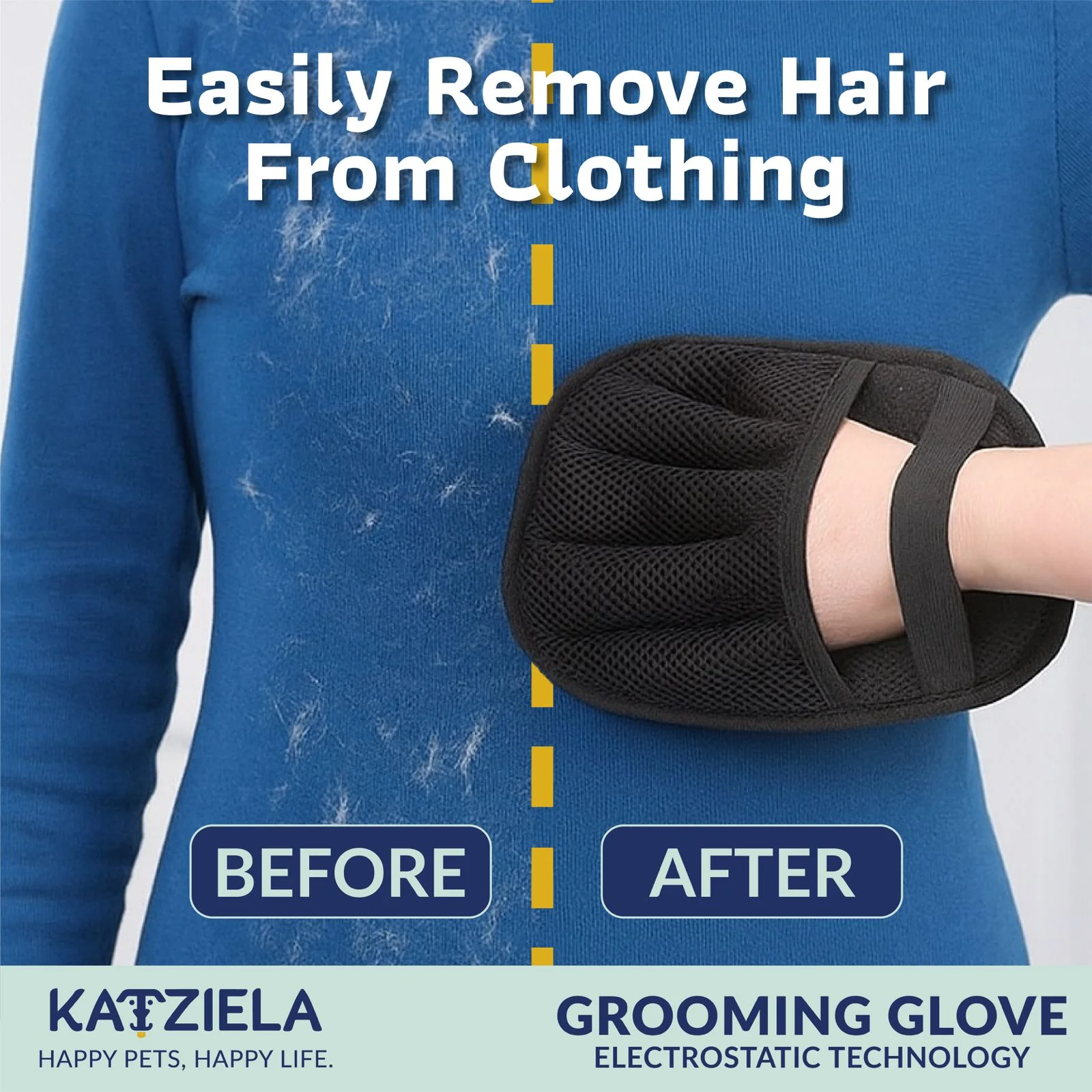 FurTidy Glove by Katziela – Pet Hair Remover Glove for Dogs & Cats, Reusable Electrostatic Grooming Mitt for Furniture, Clothing, Carpet & Car Seats – Washable & Eco-Friendly Deshedding Tool - Image 7