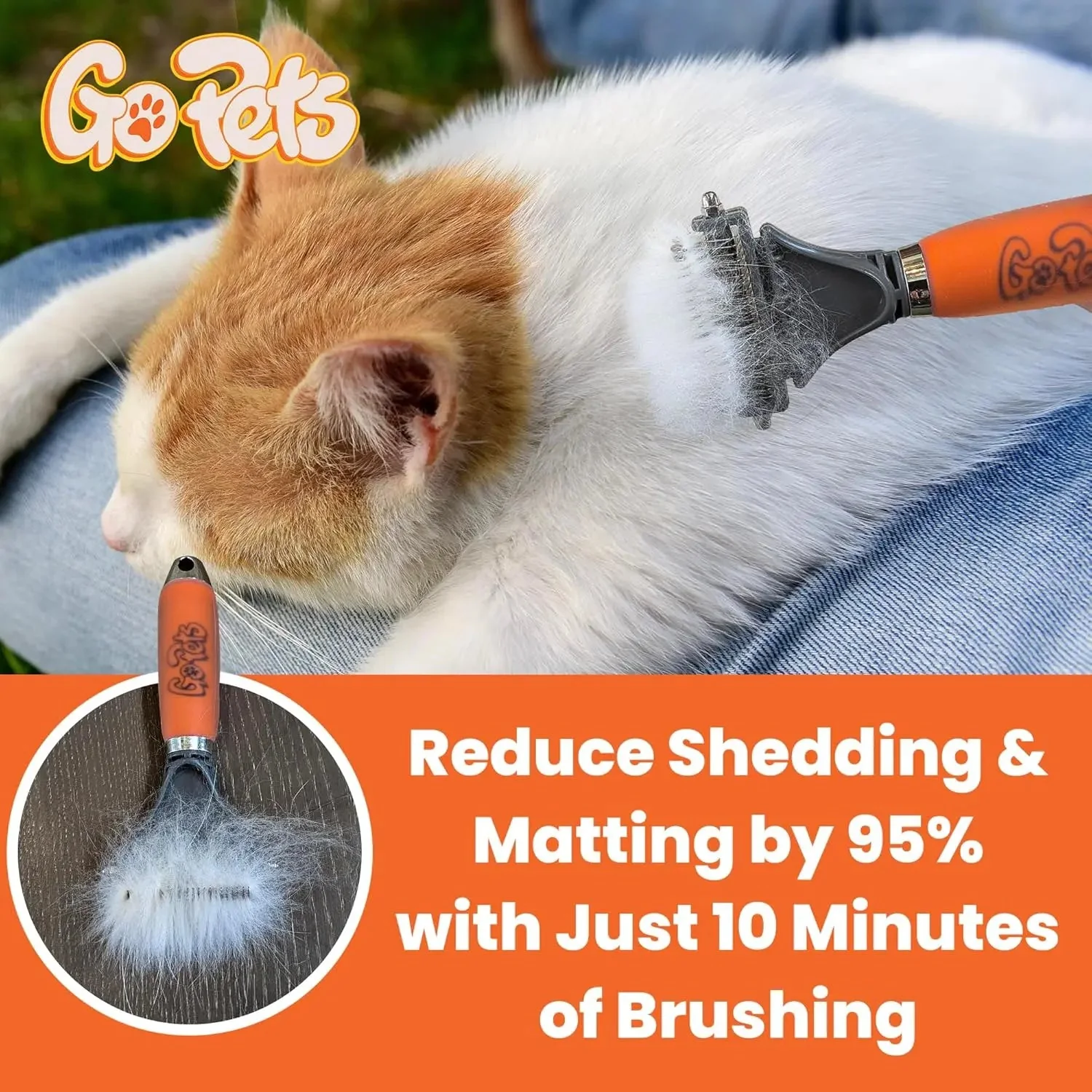 GoPets 2-in-1 Dematting & Deshedding Comb for Dogs & Cats - Image 4