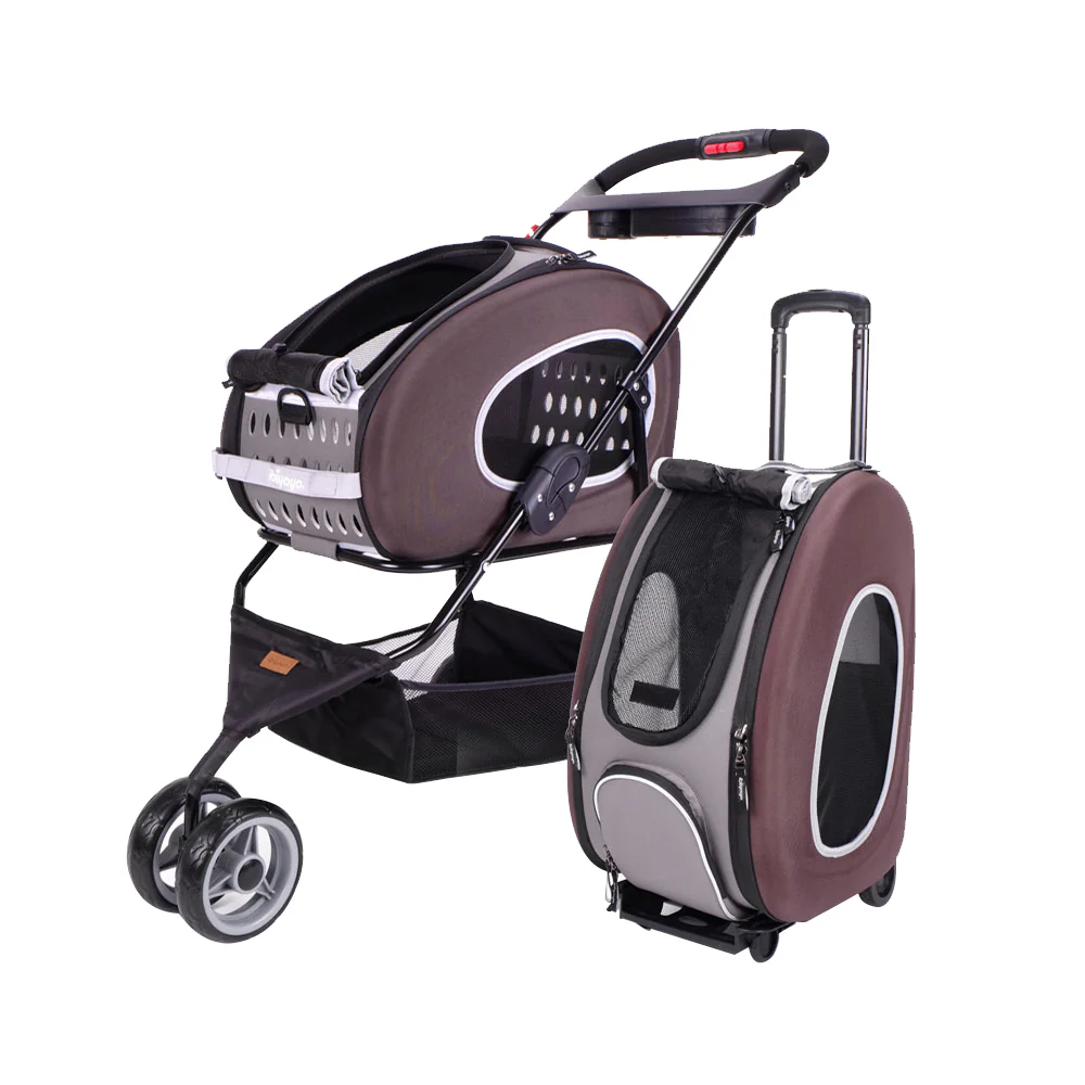 Ibiyaya 5-in-1 EVA Pet Carrier-Stroller, Dog-Cat Sling Bag, Small Backpack with Wheels, Car Seat Booster Combo - Image 13