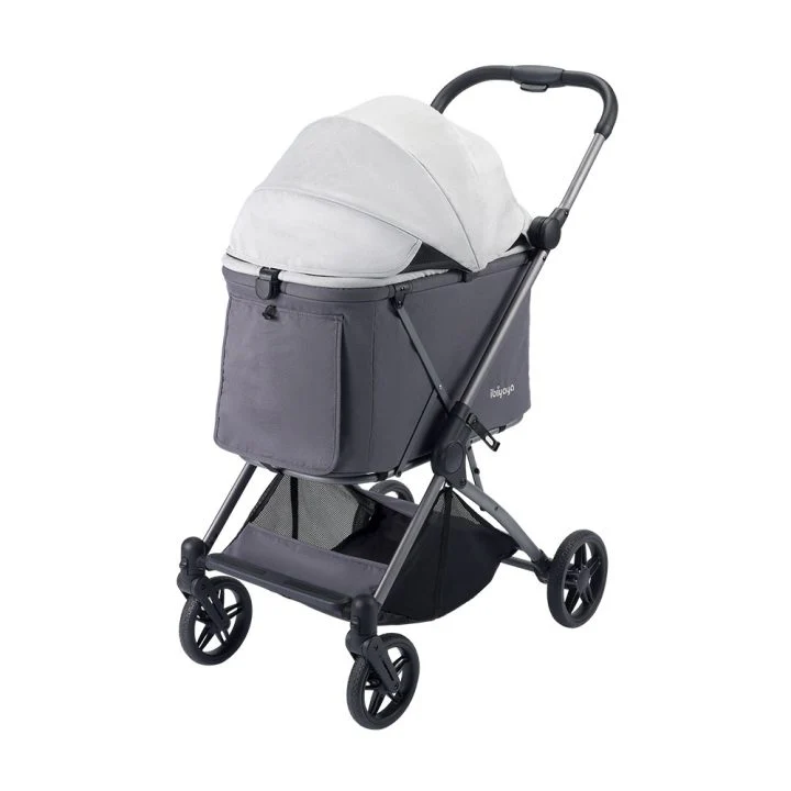 Ibiyaya Maxi Deep Carriage Pet Stroller with Puncture-Free Rubber Wheels, Lightweight and Collapsible - Image 12