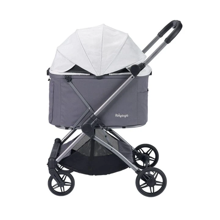 Ibiyaya Maxi Deep Carriage Pet Stroller with Puncture-Free Rubber Wheels, Lightweight and Collapsible - Image 13