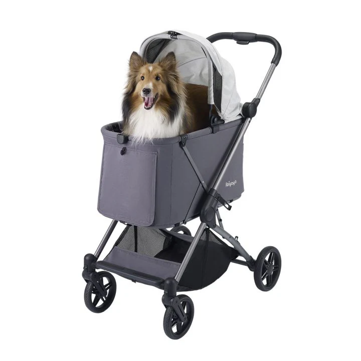 Ibiyaya Maxi Deep Carriage Pet Stroller with Puncture-Free Rubber Wheels, Lightweight and Collapsible - Image 14