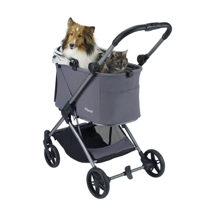 Ibiyaya Maxi Deep Carriage Pet Stroller with Puncture-Free Rubber Wheels, Lightweight and Collapsible - Image 16