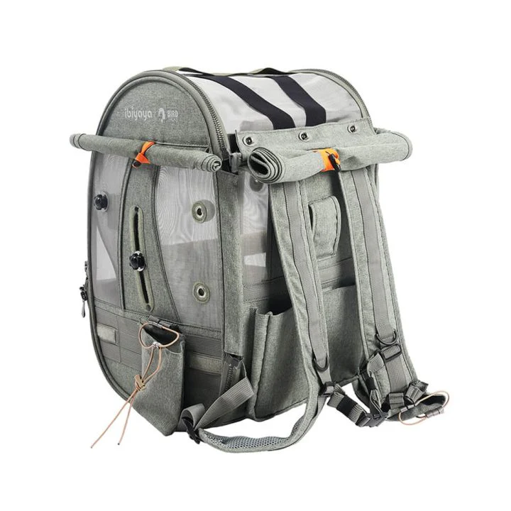 Ibiyaya Medium Size TrackPack, Backpack Bird Travel Carrier with Perch – Jungle Green - Image 16