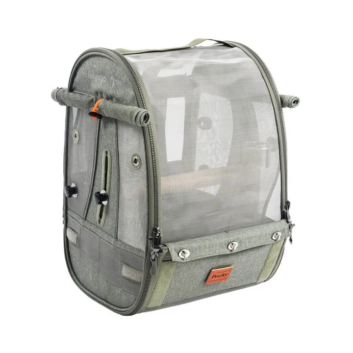 Ibiyaya Medium Size TrackPack, Backpack Bird Travel Carrier with Perch – Jungle Green - Image 19