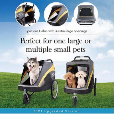 Ibiyaya Hercules Heavy-Duty Pro Pet Stroller-Bike Trailer, 3-Wheel Foldable Jogging, Hiking, All-Terrain Extra-Large Dog Stroller - Image 6