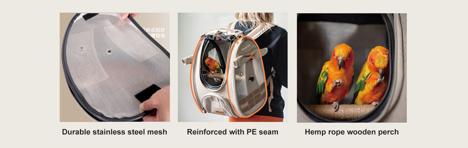 Ibiyaya BirdTricks TrackPack for Birds, Patented Bird Carrier Backpack with Perch, Airline Approved - Image 9