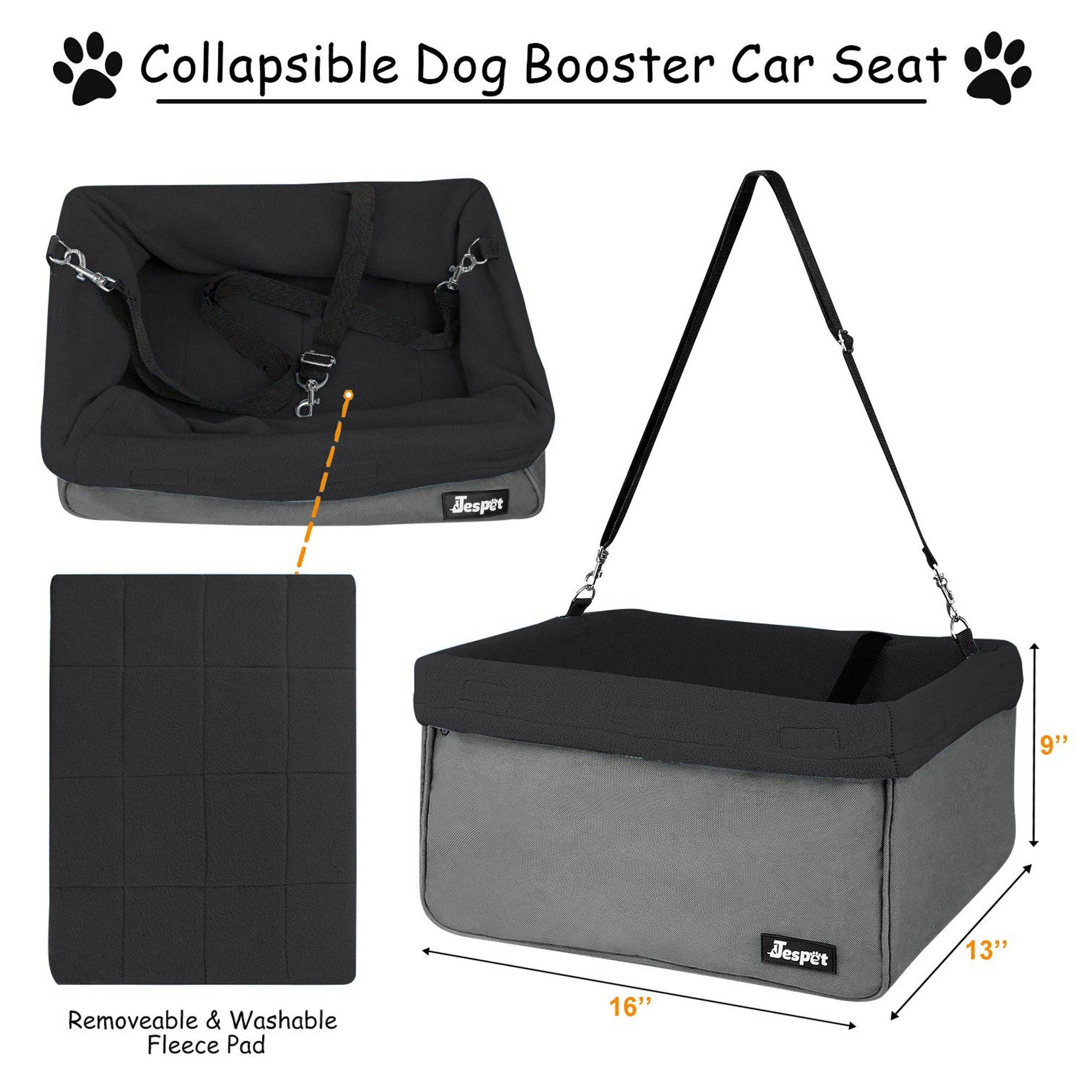 Jespet Pet Travel Safety Booster Dog Car Seat with Seat Belt - Image 5