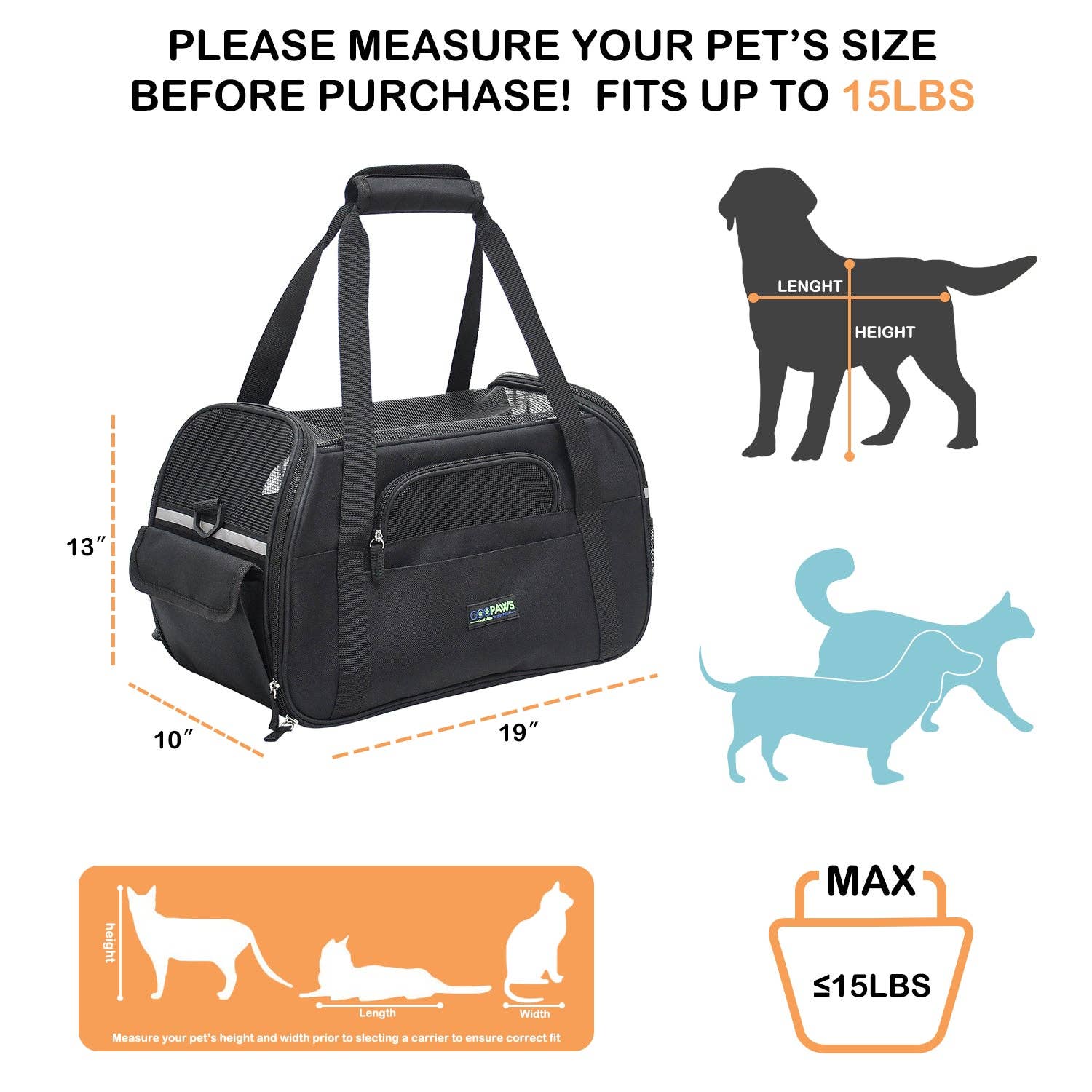 Jespet Paws Soft Sided Small Dog Carrier Comfort for Travel - Image 3