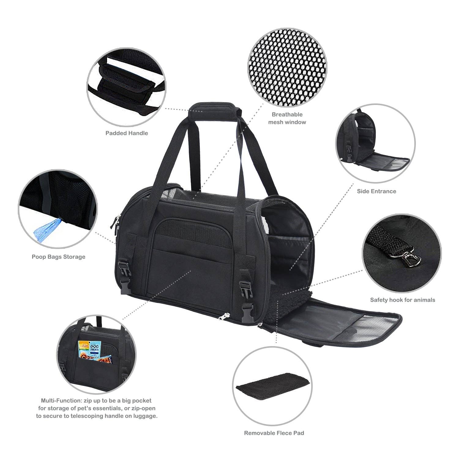 Jespet Paws Soft Sided Small Dog Carrier Comfort for Travel - Image 5