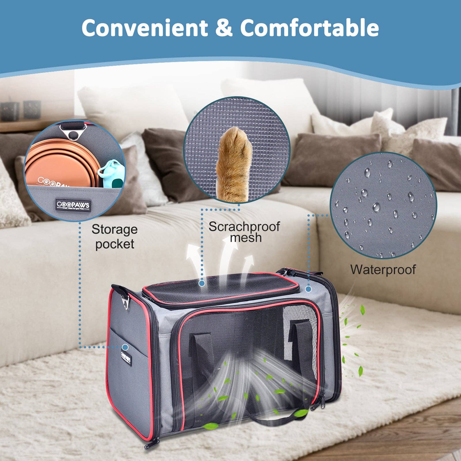 Jespet Soft-Sided Travel Small Dog & Cat Carrier - Image 6