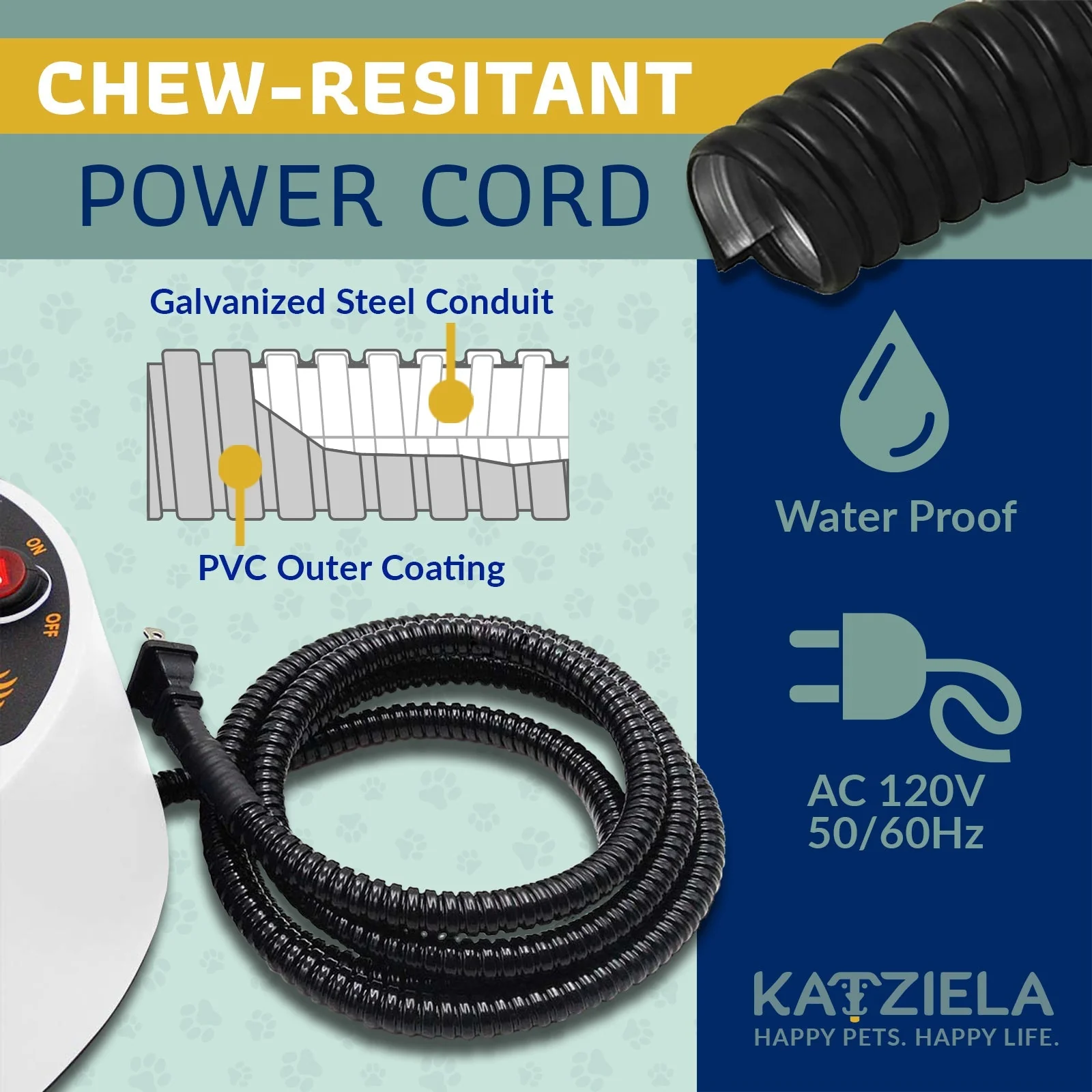 Katziela 2 Liter Heated Pet Water Bowl With Anti-Bite Cord To Keep Your Pet's Bowl Warm On Cool Day's - Image 5
