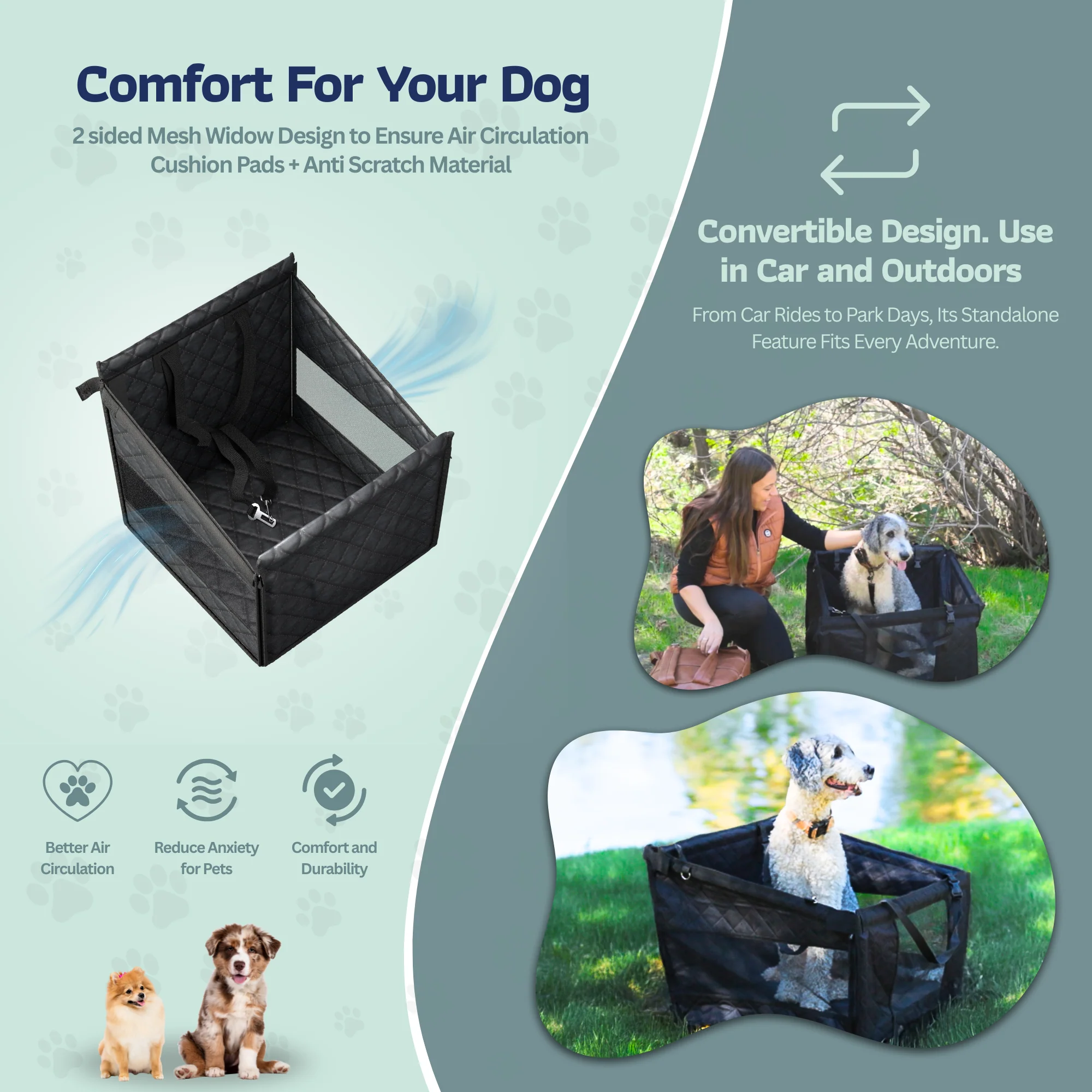Katziela Dog Back Seat Cover Waterproof Quilted 600D Oxford Fabric, Heavy-Duty Non-Slip Bench Protector for Cars, SUVS & TRUCKS – SINGLE Size, Leaves Space for Passengers. - Image 5