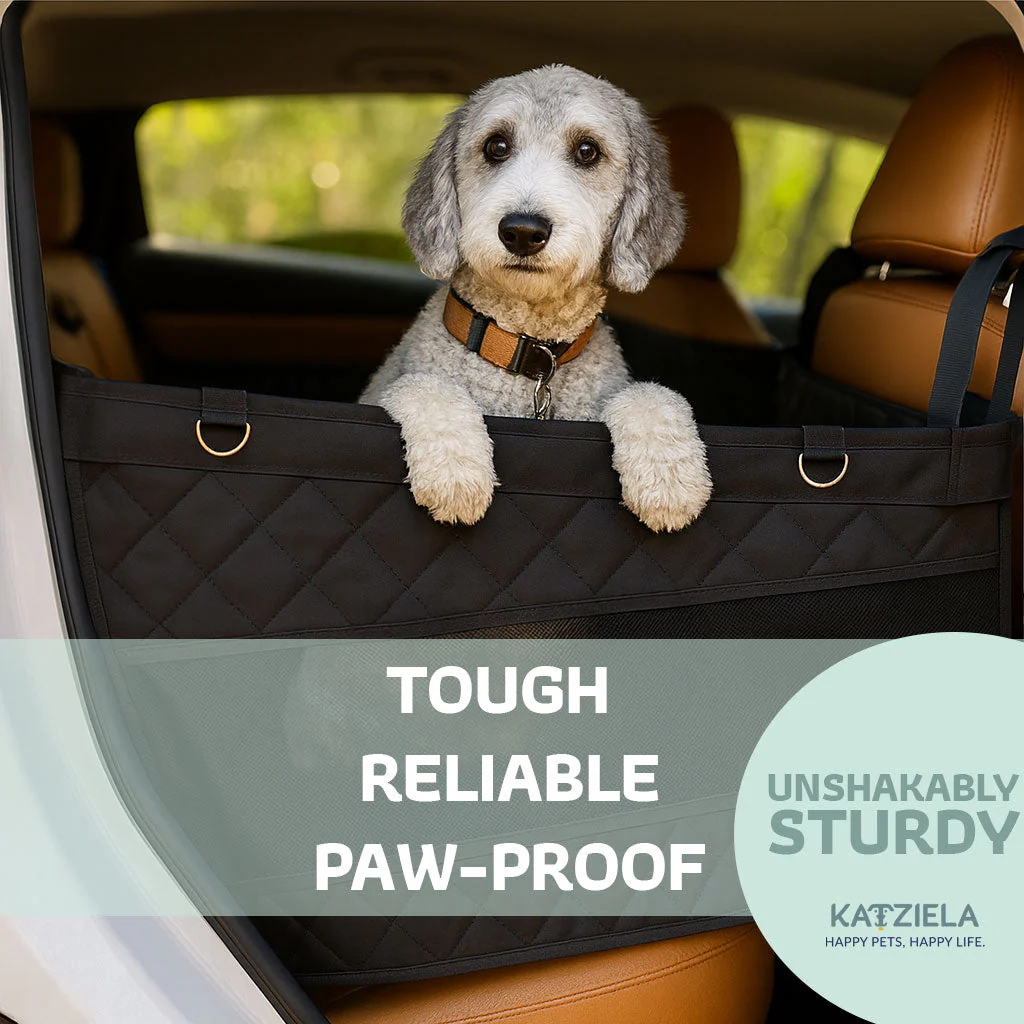 Katziela Dog Back Seat Cover Waterproof Quilted 600D Oxford Fabric, Heavy-Duty Non-Slip Bench Protector for Cars, SUVS & TRUCKS – SINGLE Size, Leaves Space for Passengers. - Image 7