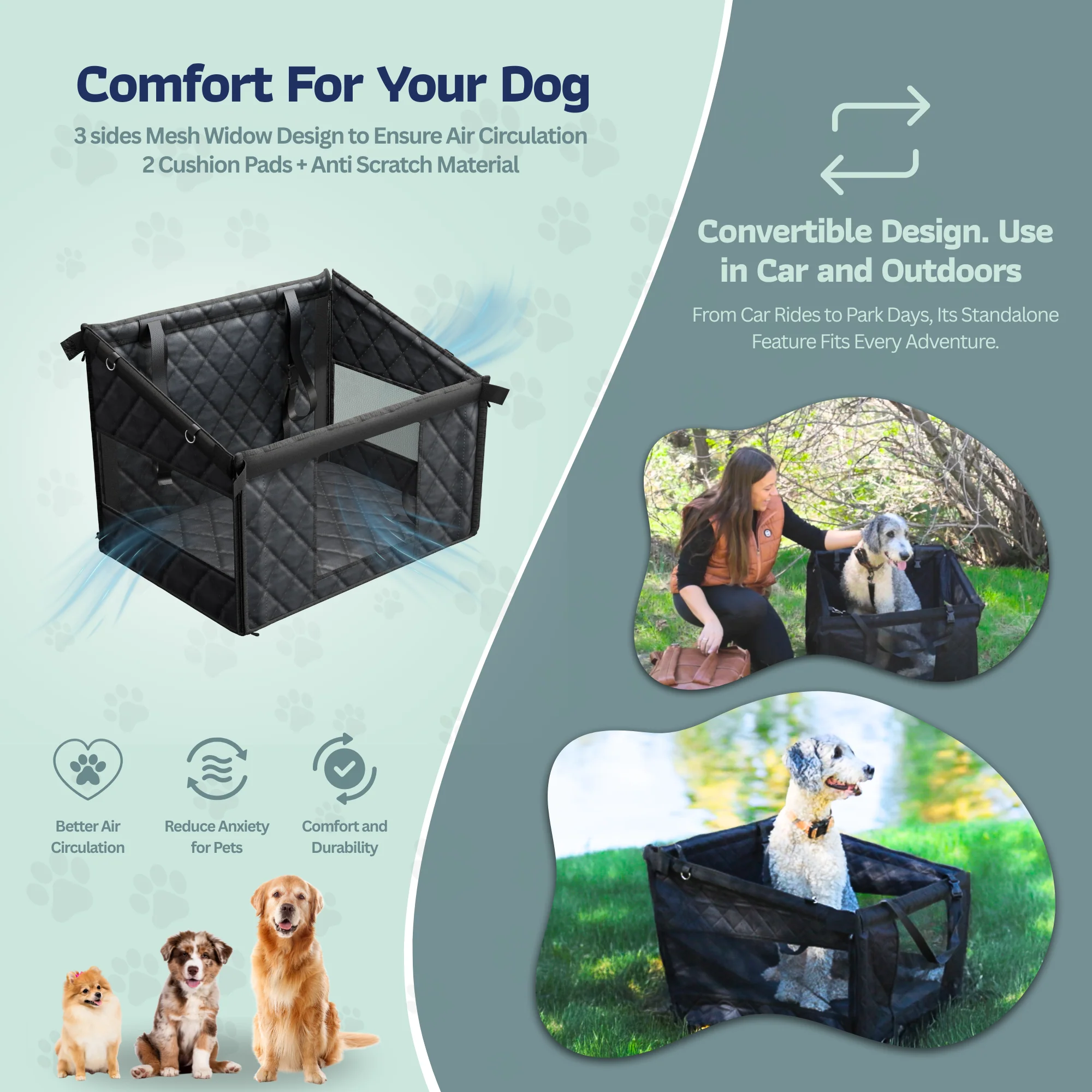 Katziela Double Seated Dog Car Seat Cover - Image 4