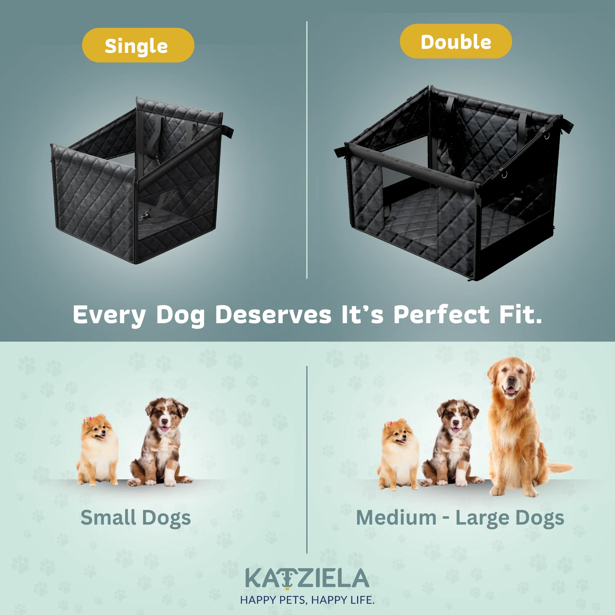 Katziela Double Seated Dog Car Seat Cover - Image 6