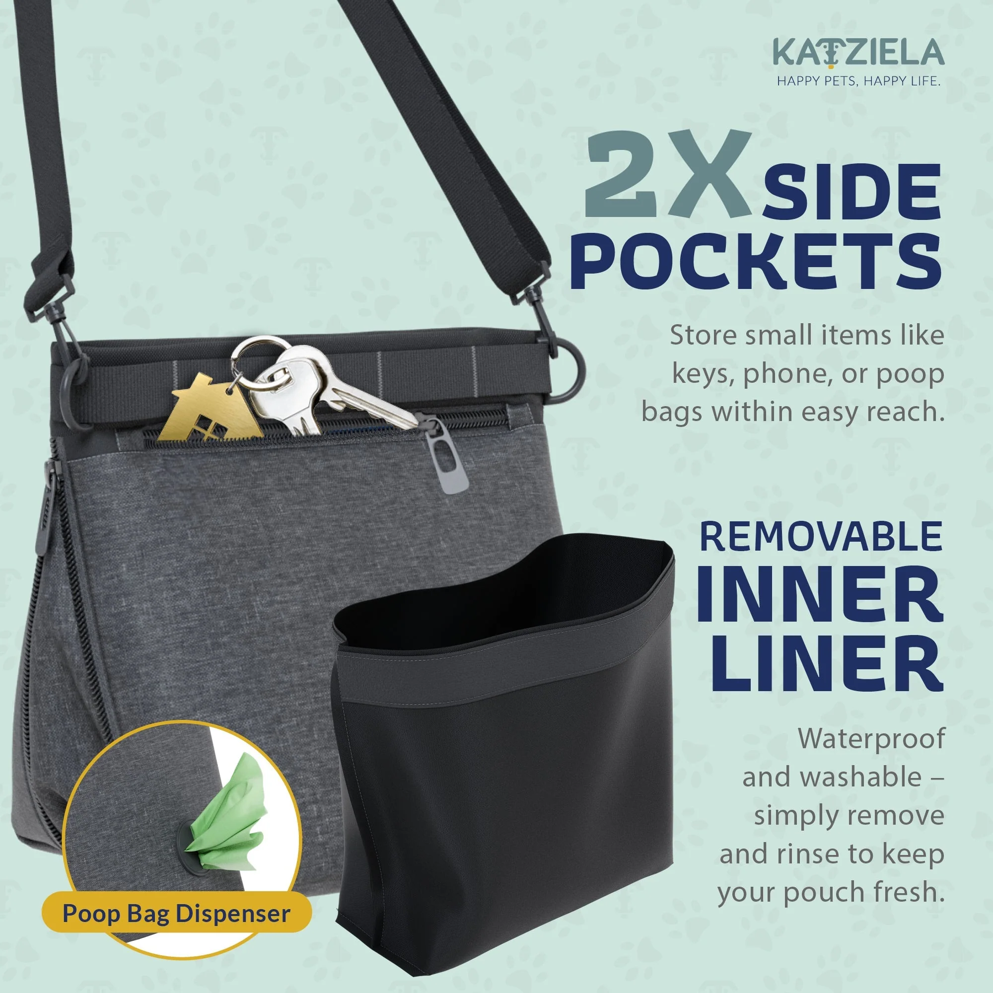 Katziela Expandable Pet Treat Pouch - Hands Free Dog Treat Pouch, Quick Access Magnet Closure - Anti Spill Dog Treat Bag - Treat Pouches for Pet Training, Adjustable Shoulder Strap & Belt Clip - Image 12