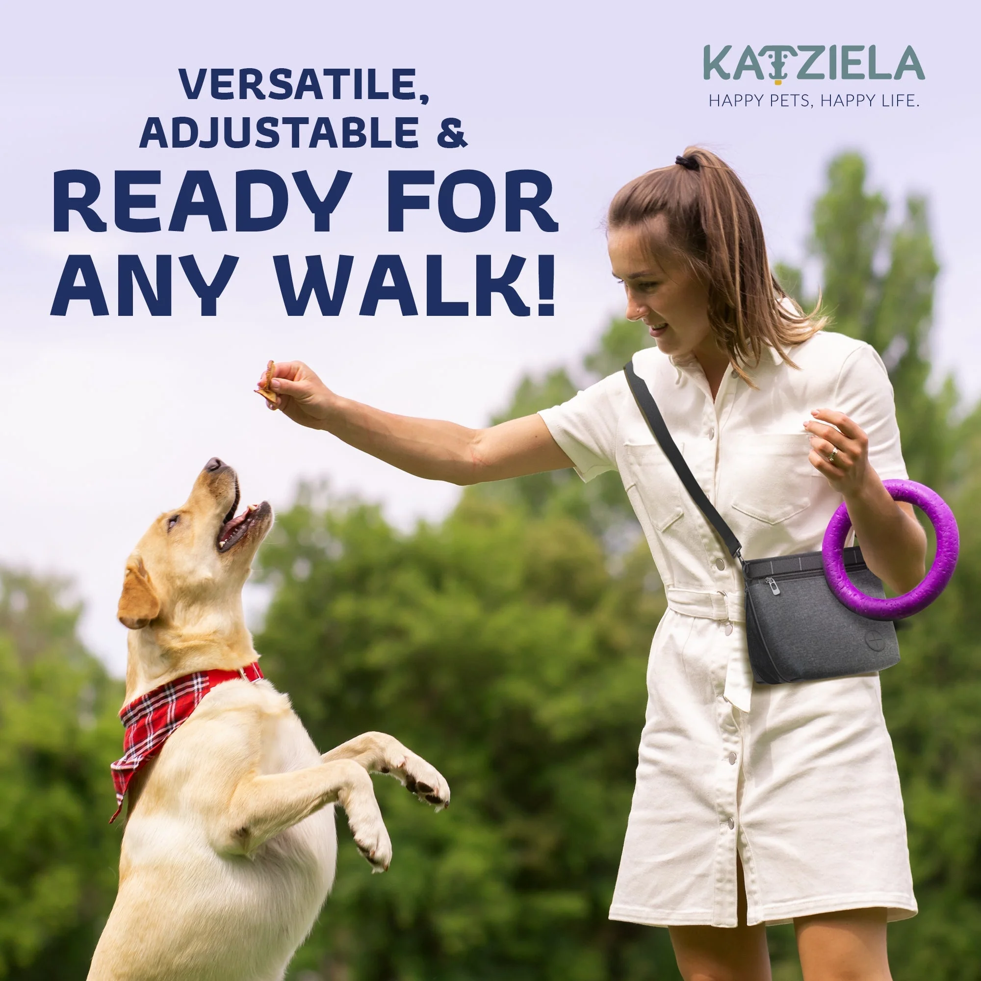 Katziela Expandable Pet Treat Pouch - Hands Free Dog Treat Pouch, Quick Access Magnet Closure - Anti Spill Dog Treat Bag - Treat Pouches for Pet Training, Adjustable Shoulder Strap & Belt Clip - Image 16