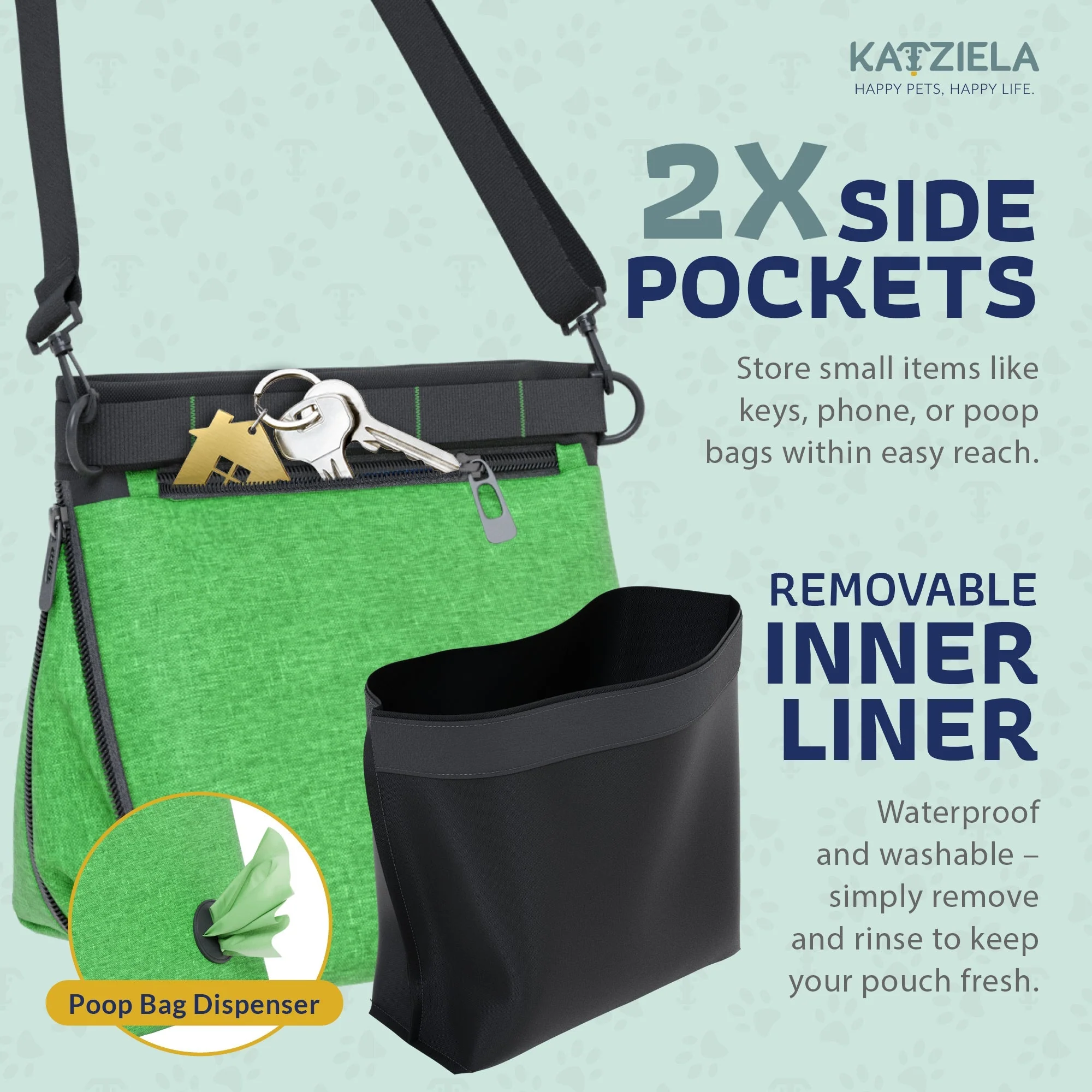 Katziela Expandable Pet Treat Pouch - Hands Free Dog Treat Pouch, Quick Access Magnet Closure - Anti Spill Dog Treat Bag - Treat Pouches for Pet Training, Adjustable Shoulder Strap & Belt Clip - Image 22